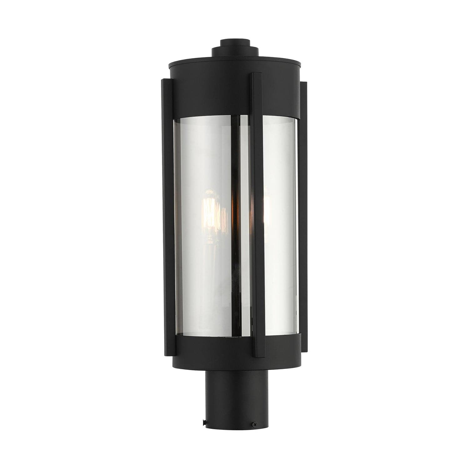 Livex Lighting - 22386-04 - Two Light Outdoor Post Top Lantern - Sheridan - Black w/ Brushed Nickels