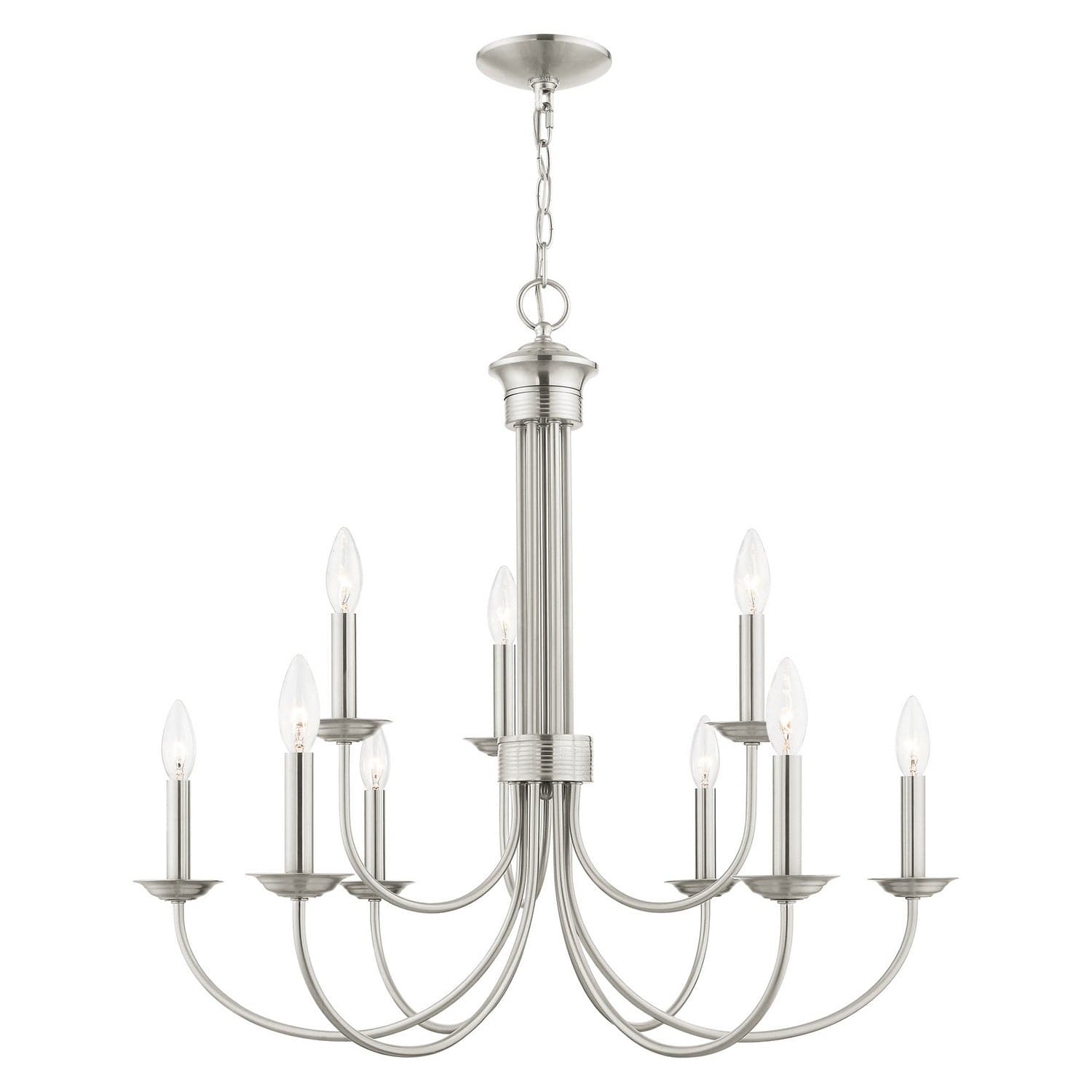 Livex Lighting - 42687-91 - Nine Light Chandelier - Estate - Brushed Nickel