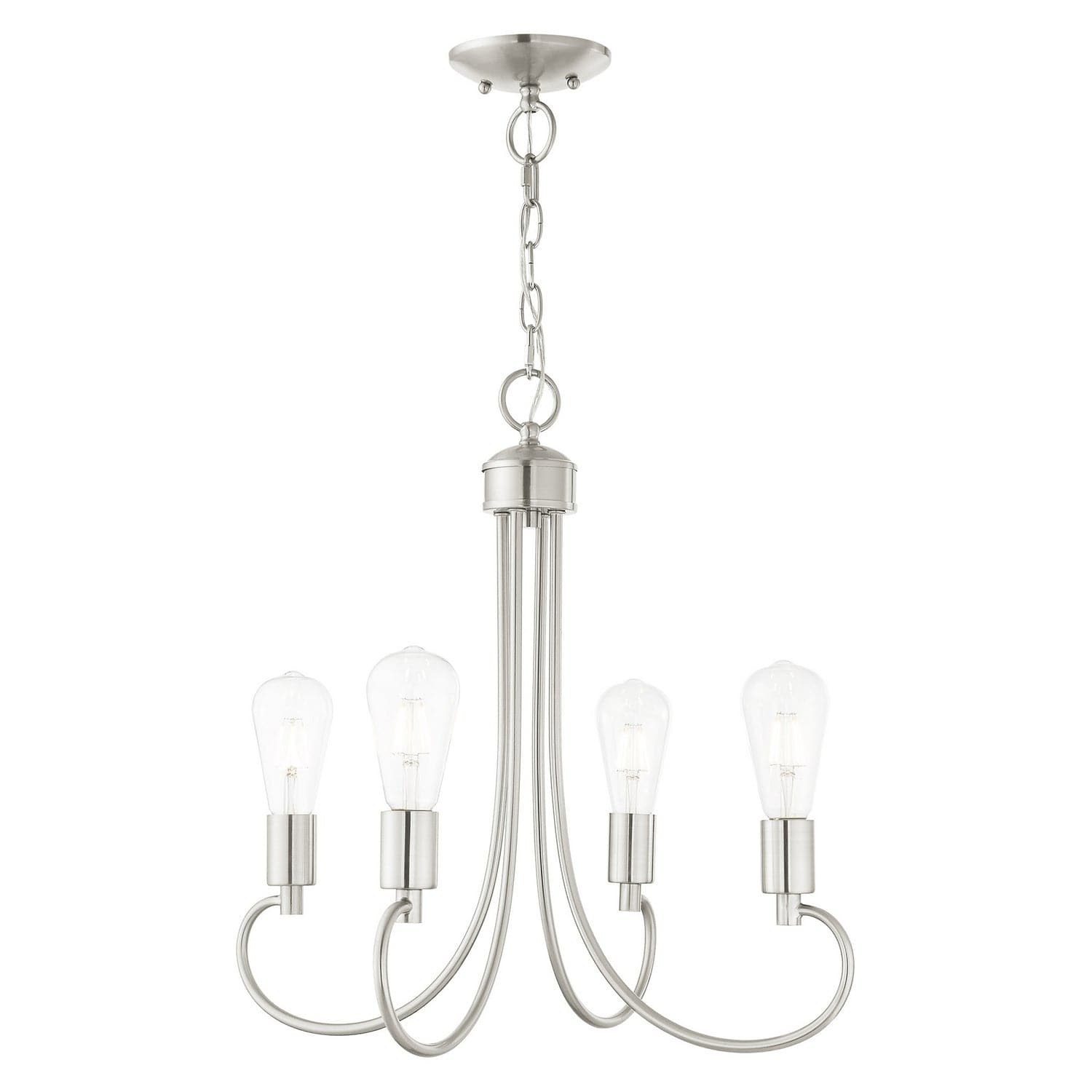 Livex Lighting - 42924-91 - Four Light Chandelier - Bari - Brushed Nickel