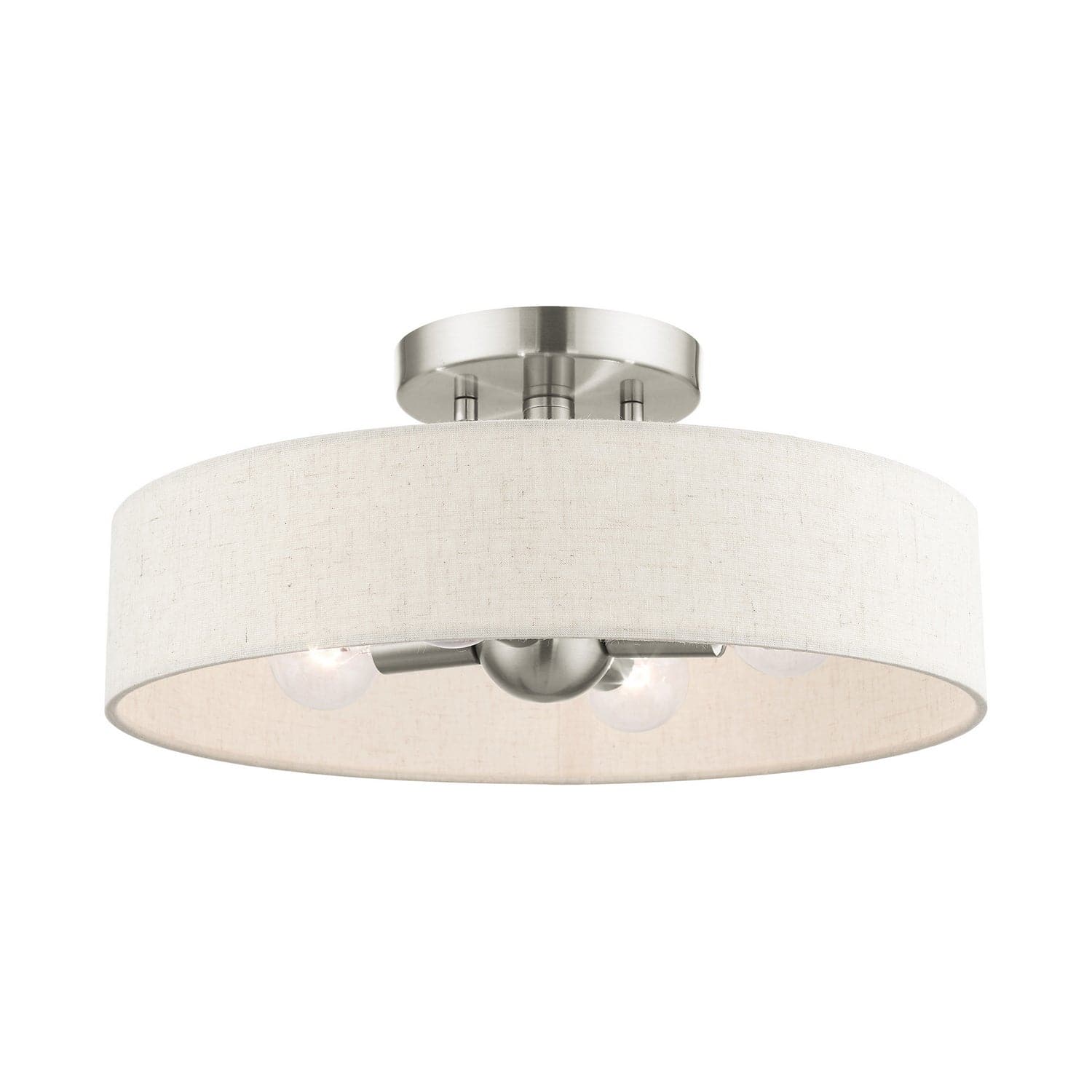 Livex Lighting - 46037-91 - Four Light Semi Flush Mount - Venlo - Brushed Nickel