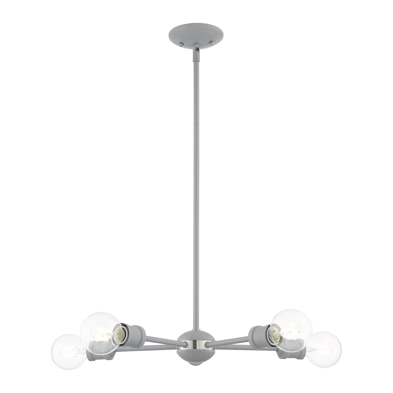 Livex Lighting - 46135-80 - Five Light Chandelier - Lansdale - Nordic Gray w/ Brushed Nickels
