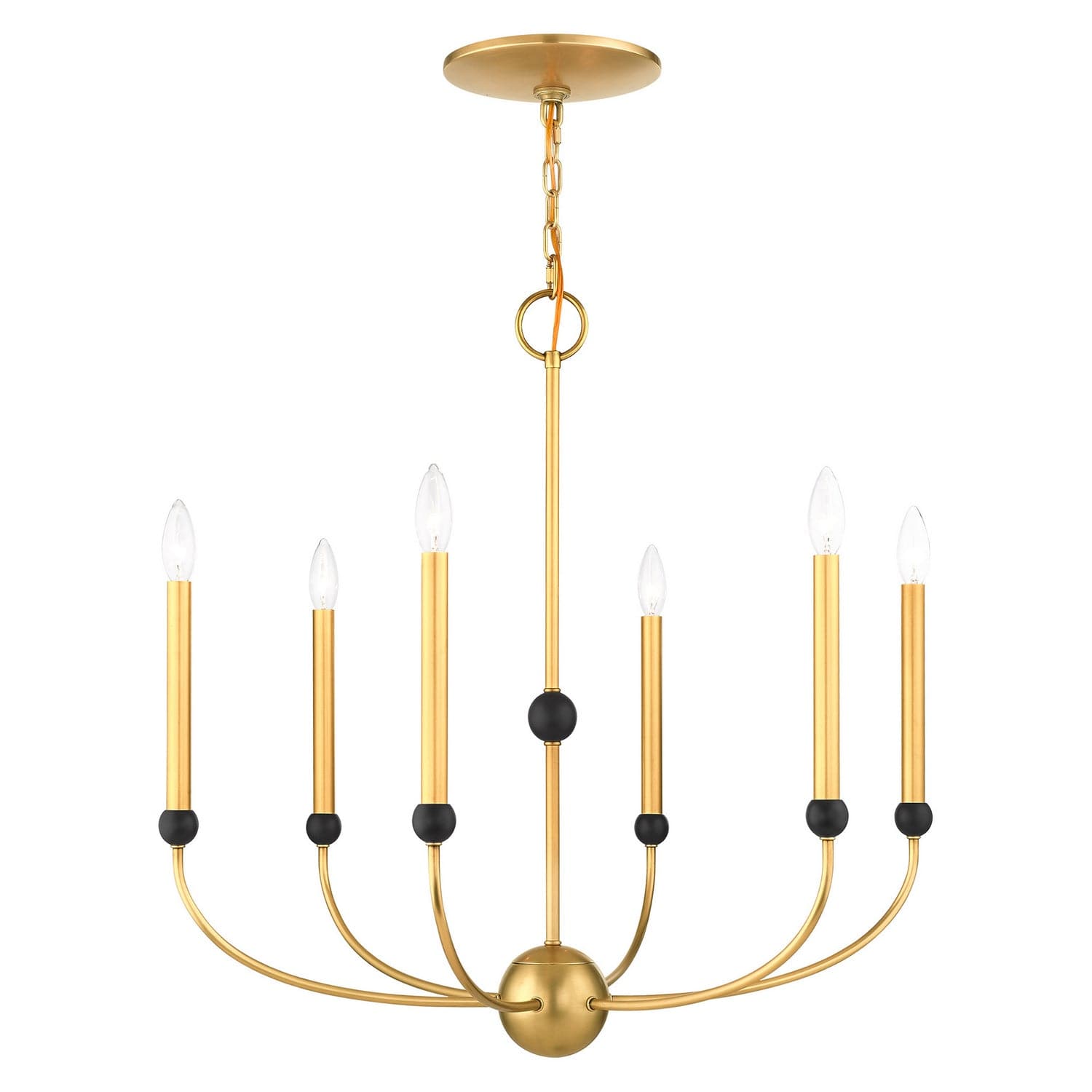Livex Lighting - 46316-08 - Six Light Chandelier - Cortlandt - Natural Brass w/ Bronzes