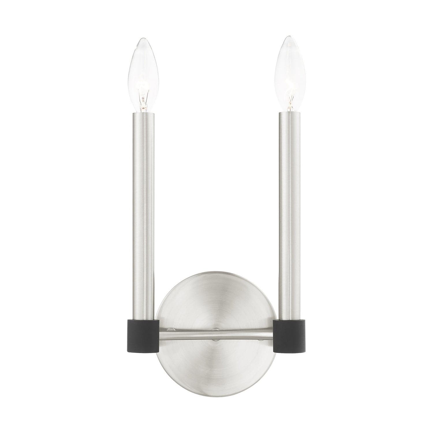 Livex Lighting - 46882-91 - Two Light Wall Sconce - Karlstad - Brushed Nickel w/ Blacks