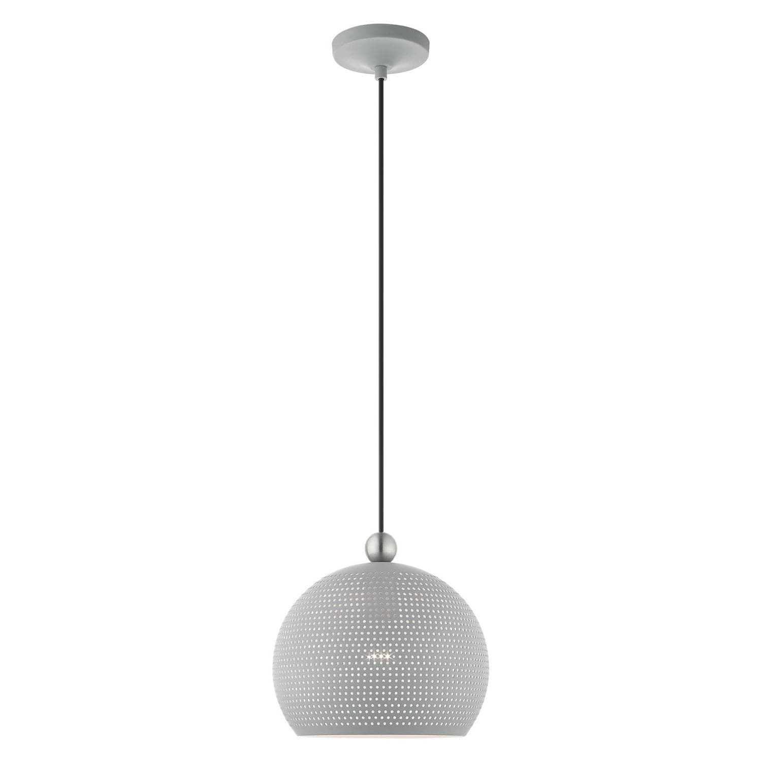 Livex Lighting - 49100-80 - One Light Pendant - Dublin - Nordic Gray w/ Brushed Nickels