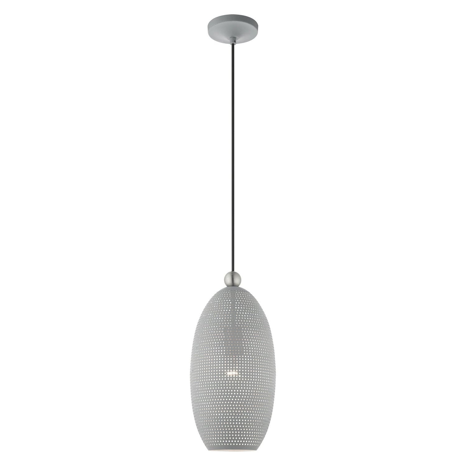 Livex Lighting - 49101-80 - One Light Pendant - Dublin - Nordic Gray w/ Brushed Nickels
