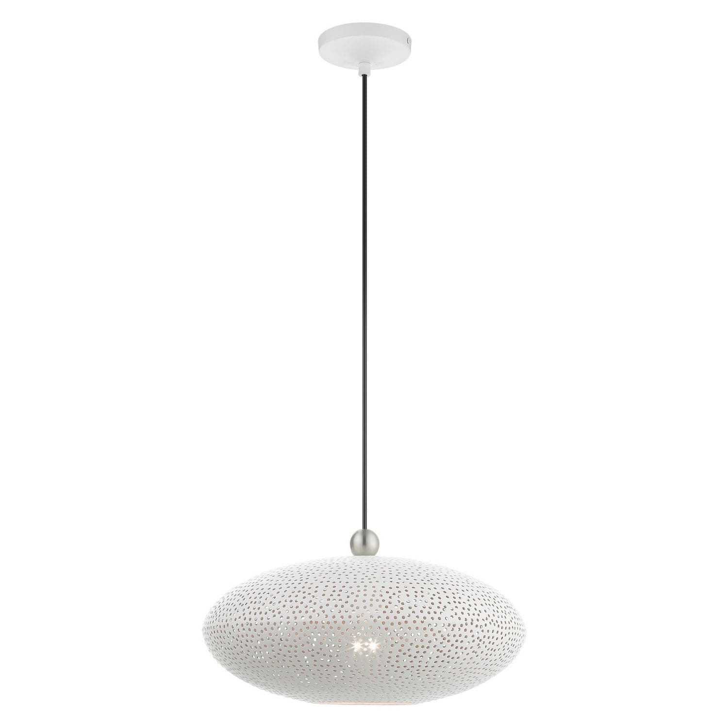 Livex Lighting - 49102-03 - One Light Pendant - Dublin - White w/ Brushed Nickels