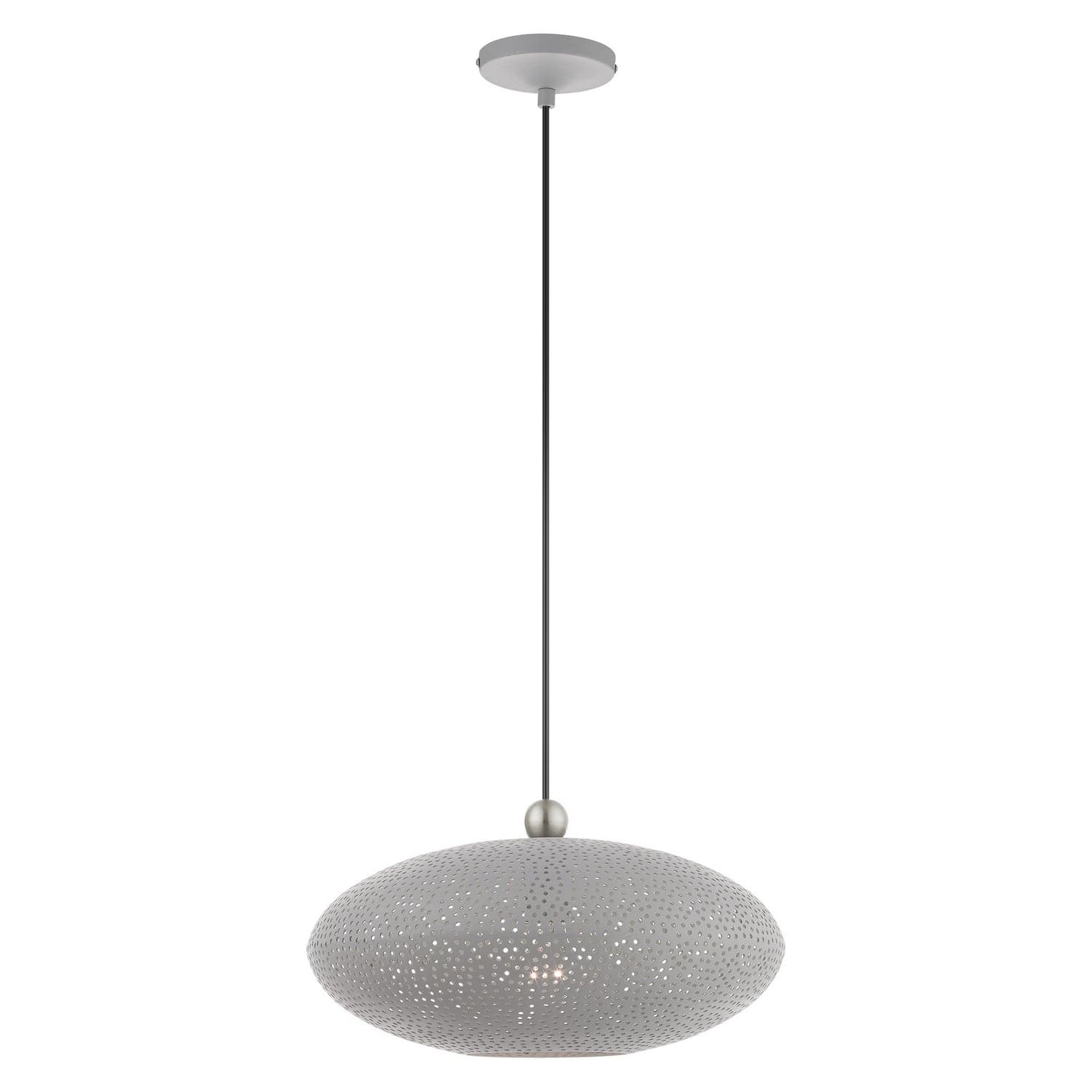 Livex Lighting - 49102-80 - One Light Pendant - Dublin - Nordic Gray w/ Brushed Nickels