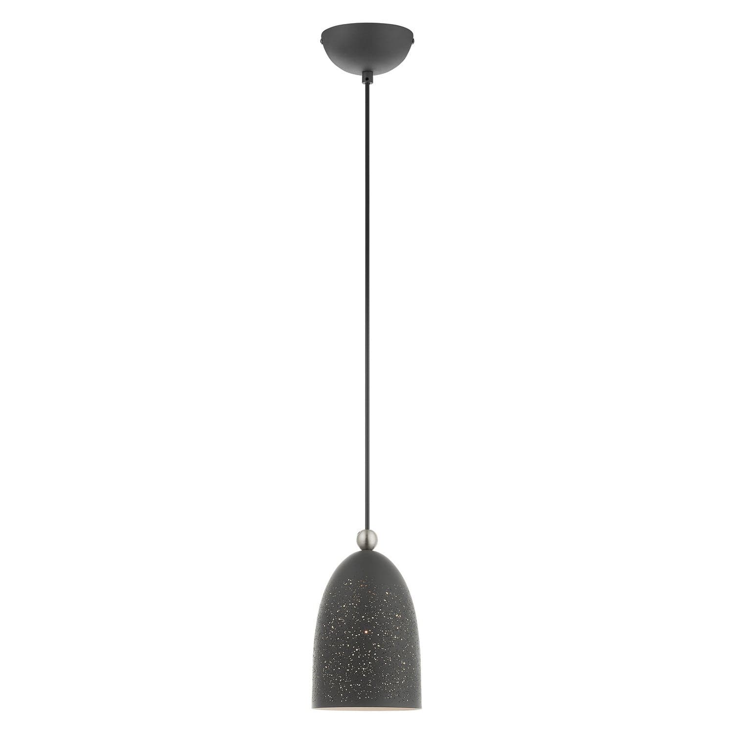 Livex Lighting - 49107-76 - One Light Pendant - Arlington - Scandinavian Gray w/ Brushed Nickels