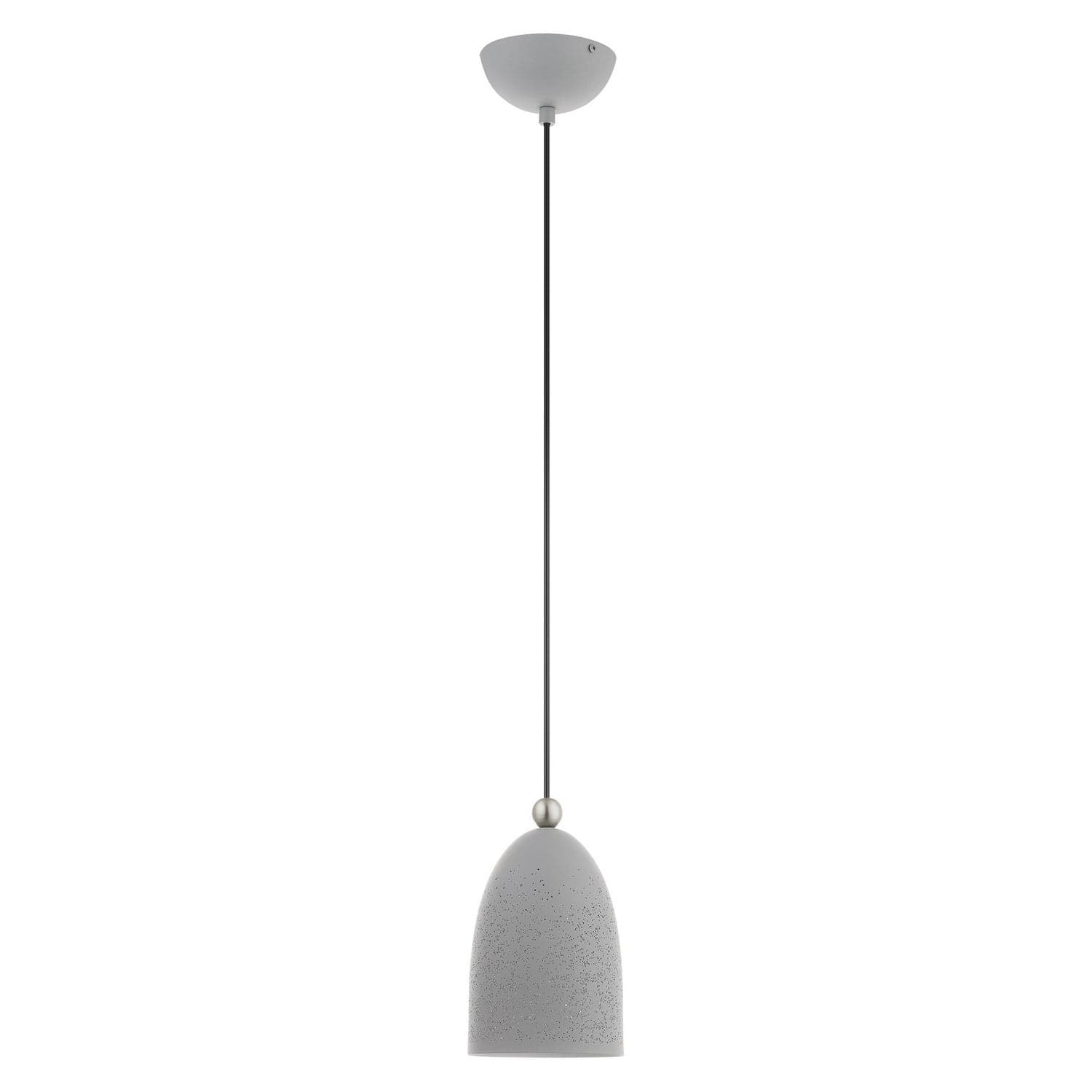 Livex Lighting - 49107-80 - One Light Pendant - Arlington - Nordic Gray w/ Brushed Nickels