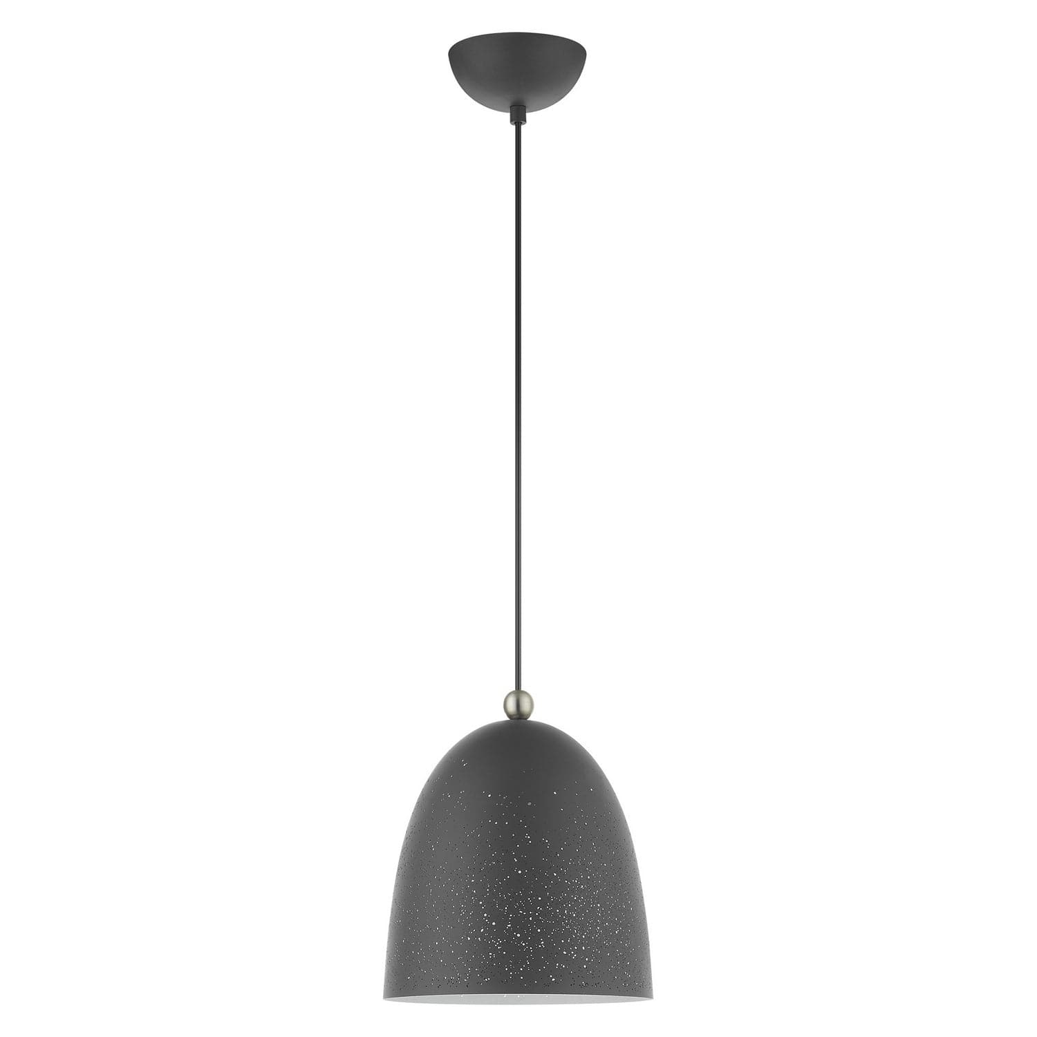 Livex Lighting - 49108-76 - One Light Pendant - Arlington - Scandinavian Gray w/ Brushed Nickels