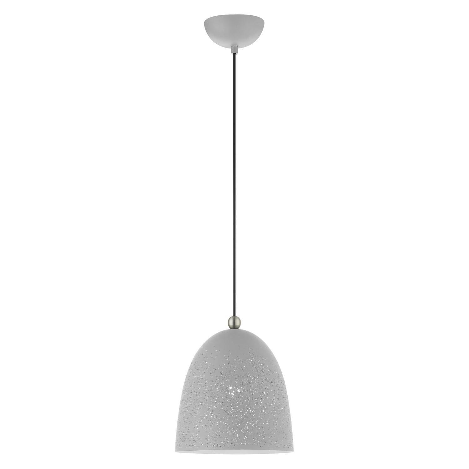 Livex Lighting - 49108-80 - One Light Pendant - Arlington - Nordic Gray w/ Brushed Nickels