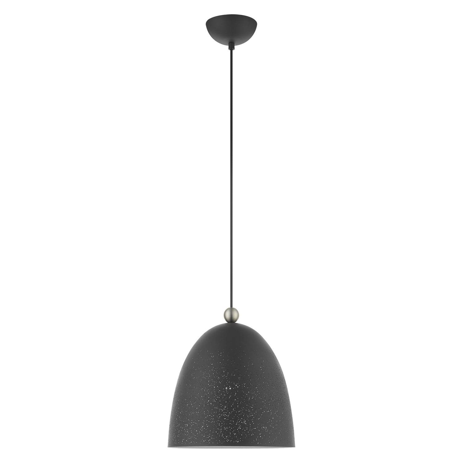 Livex Lighting - 49109-76 - One Light Pendant - Arlington - Scandinavian Gray w/ Brushed Nickels