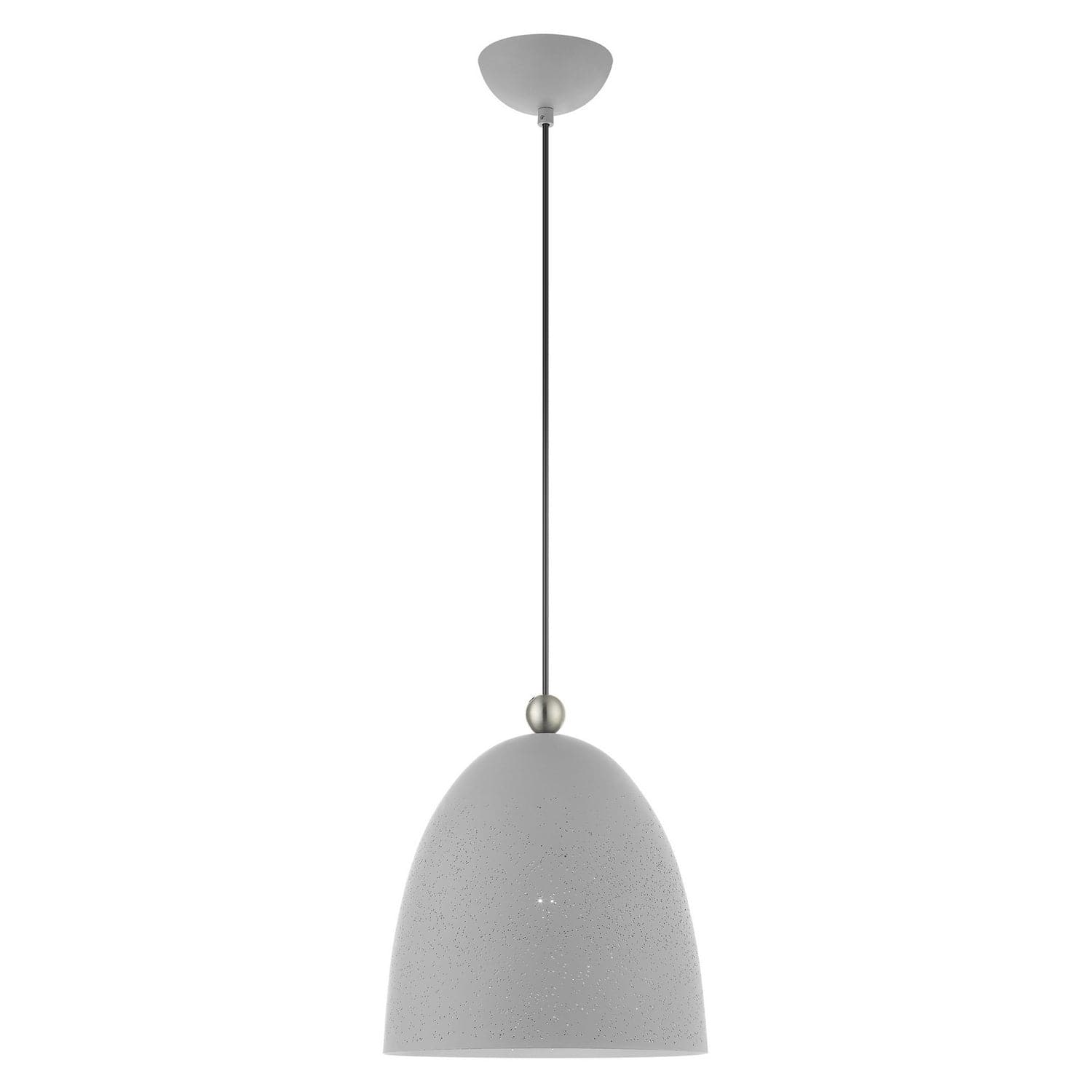 Livex Lighting - 49109-80 - One Light Pendant - Arlington - Nordic Gray w/ Brushed Nickels