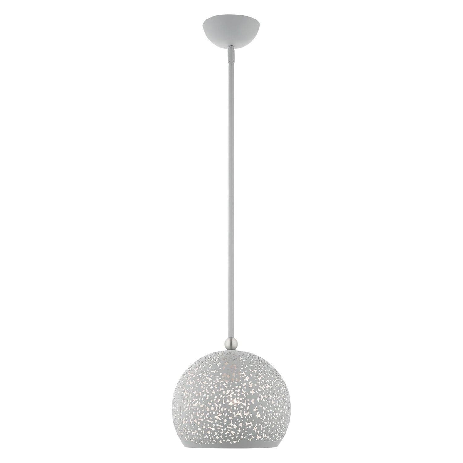 Livex Lighting - 49181-80 - One Light Pendant - Charlton - Nordic Gray w/ Brushed Nickels