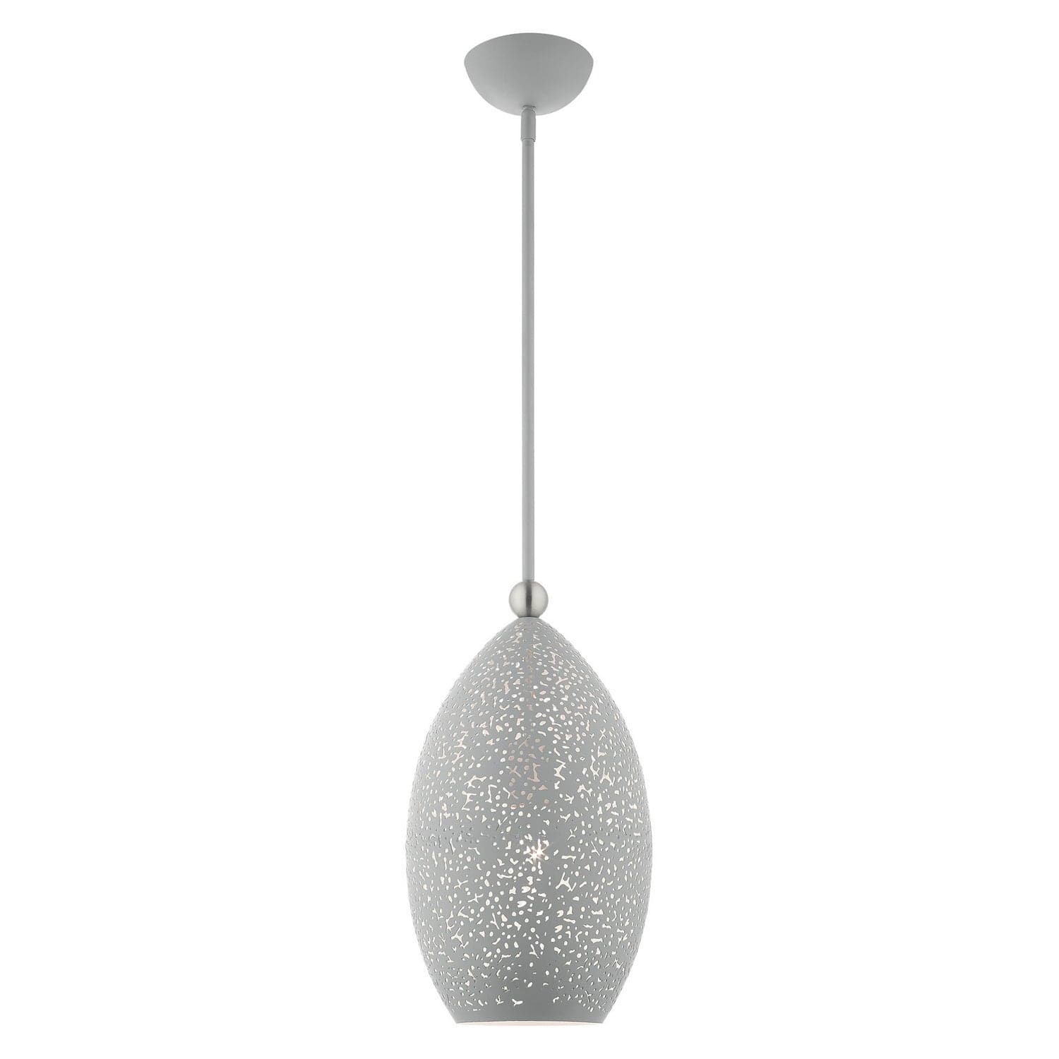 Livex Lighting - 49182-80 - One Light Pendant - Charlton - Nordic Gray w/ Brushed Nickels