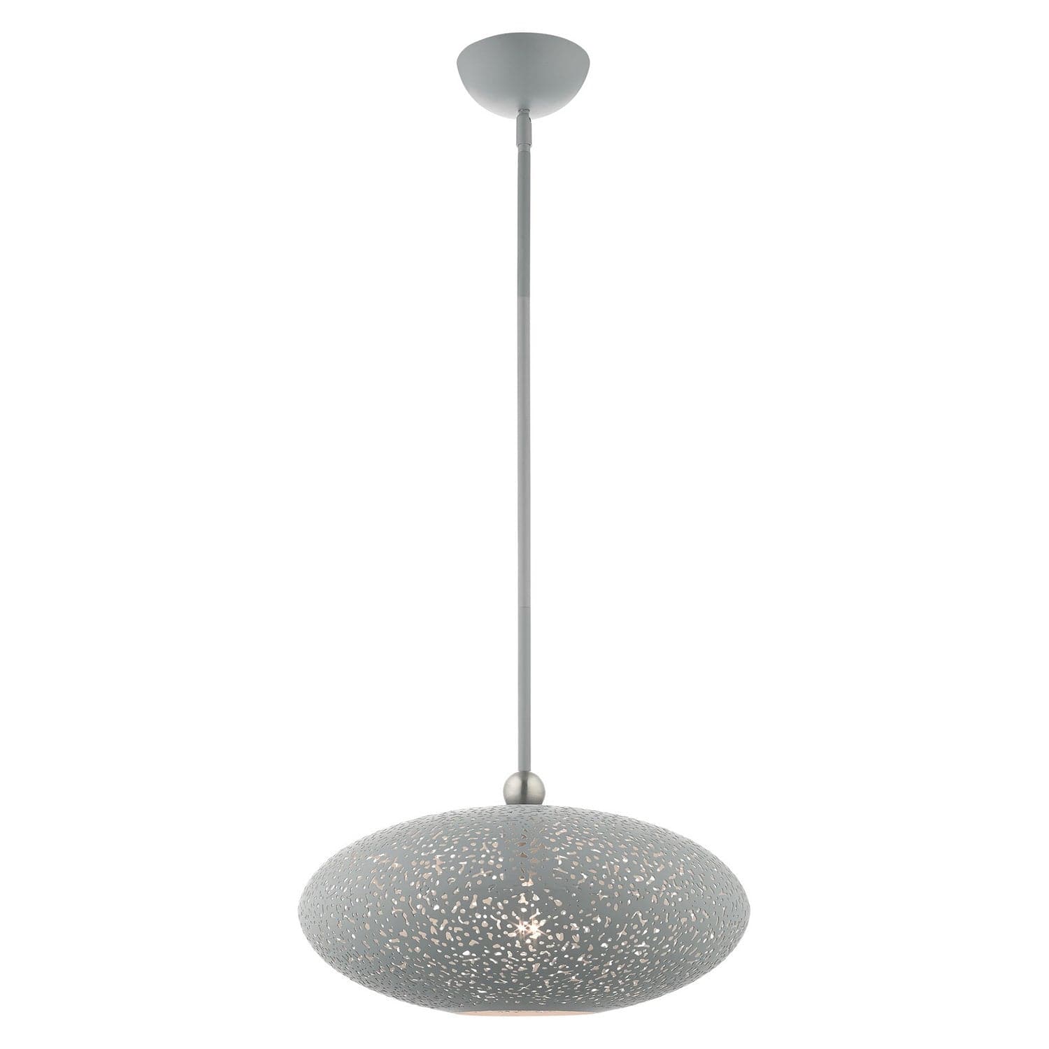 Livex Lighting - 49184-80 - One Light Pendant - Charlton - Nordic Gray w/ Brushed Nickels