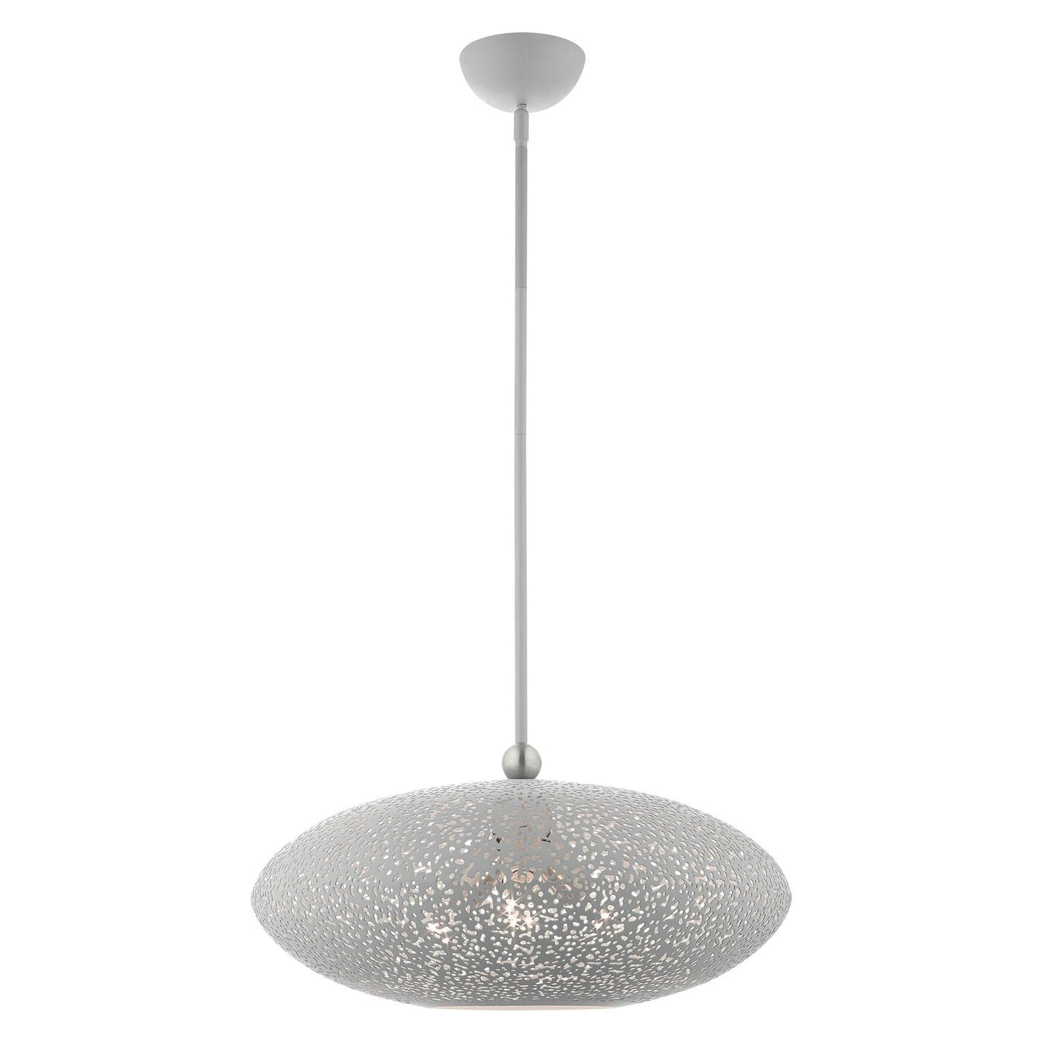 Livex Lighting - 49185-80 - Three Light Pendant - Charlton - Nordic Gray w/ Brushed Nickels