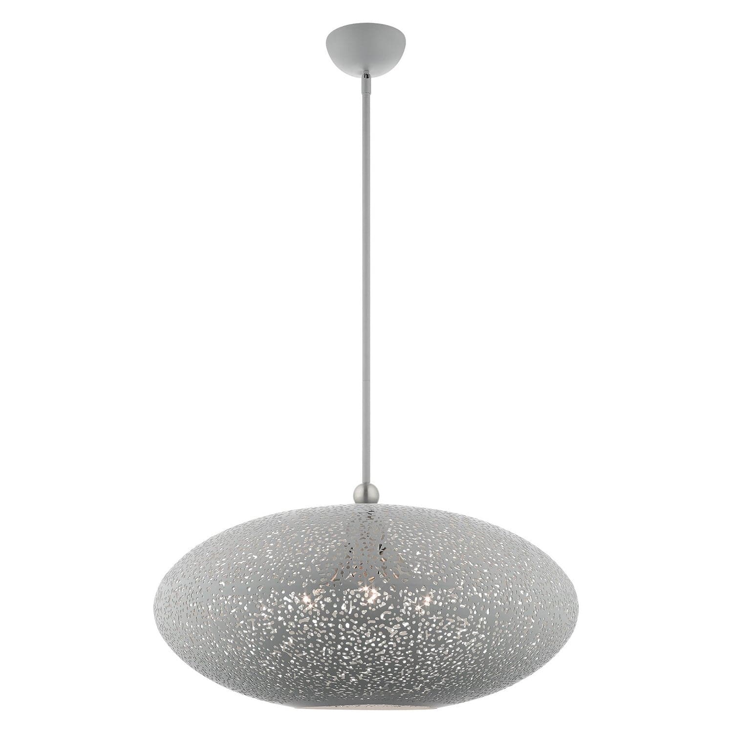 Livex Lighting - 49186-80 - Three Light Pendant - Charlton - Nordic Gray w/ Brushed Nickels