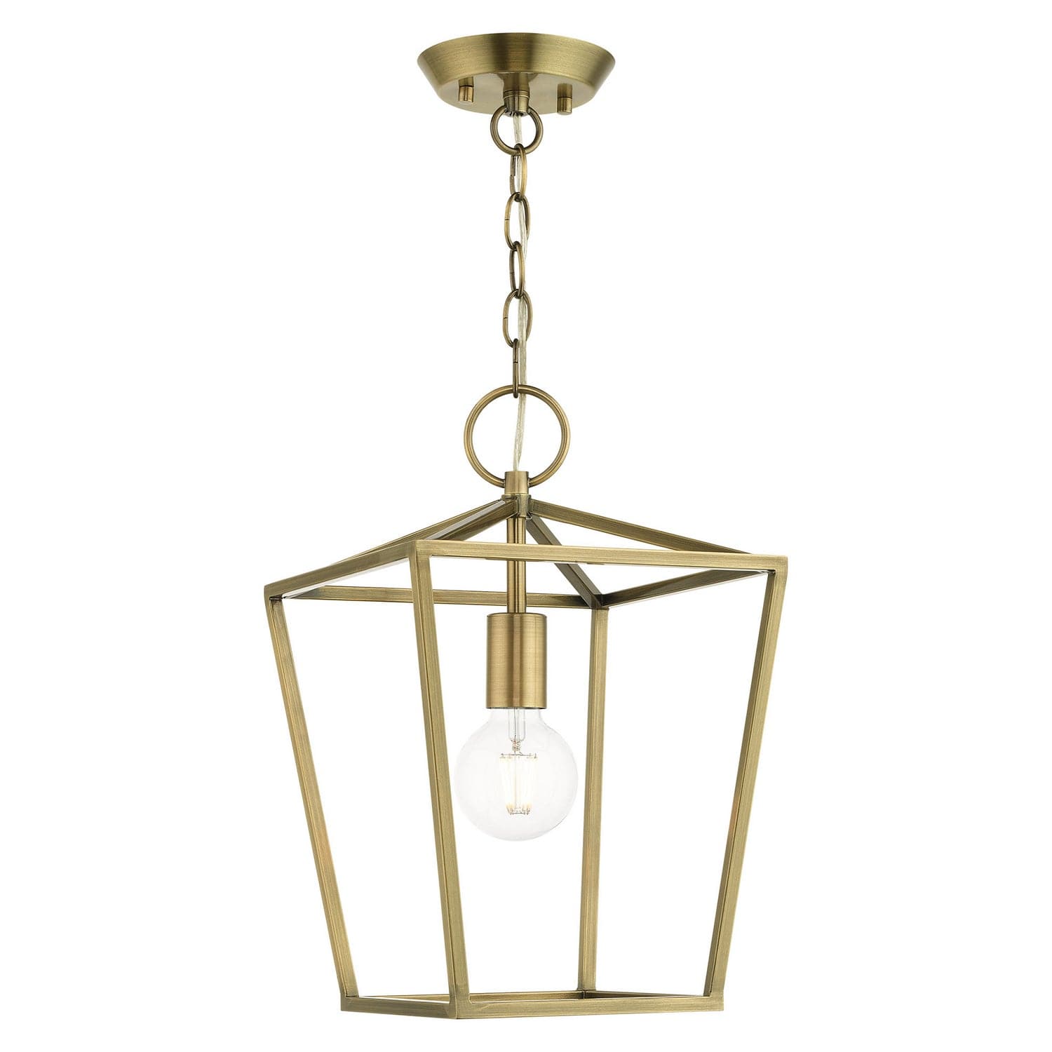 Livex Lighting - 49432-01 - One Light Convertible Semi Flush/Lantern - Devone - Antique Brass