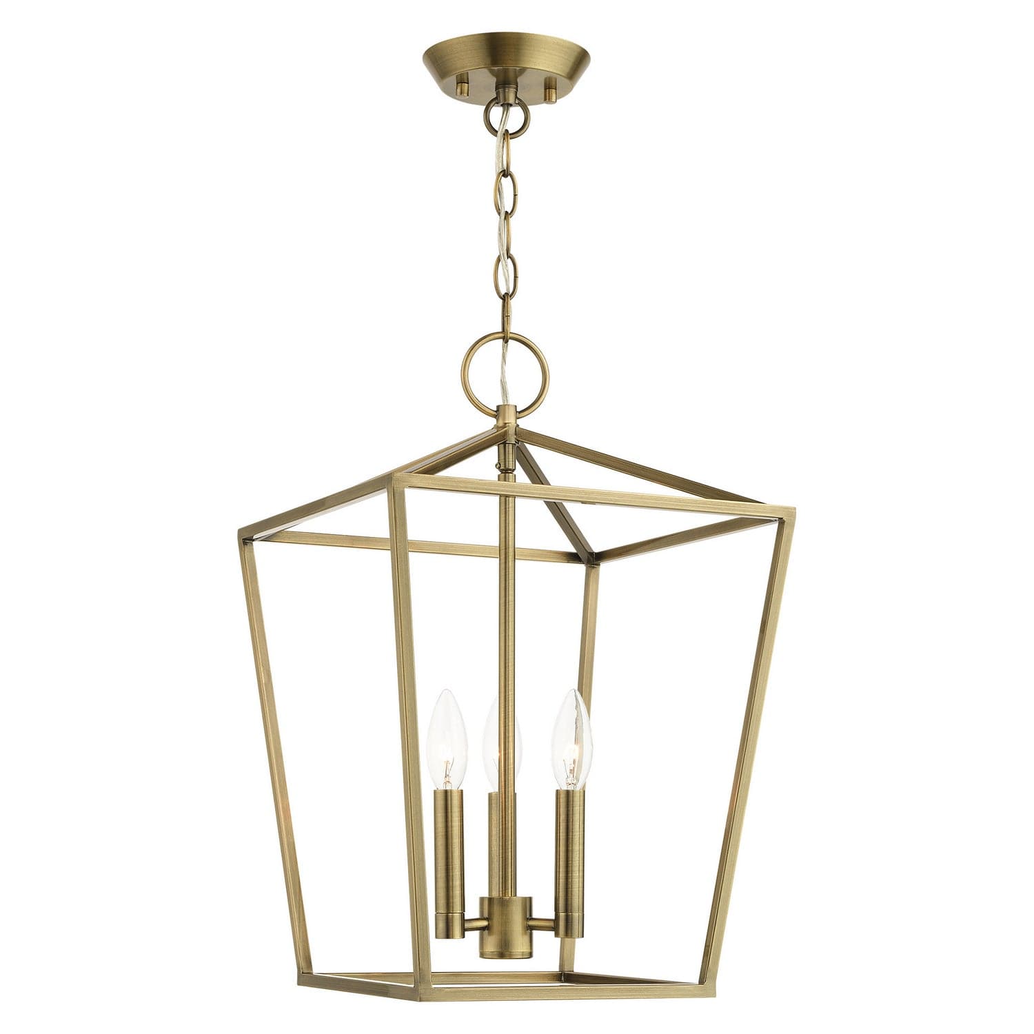Livex Lighting - 49433-01 - Three Light Convertible Semi Flush/Lantern - Devone - Antique Brass