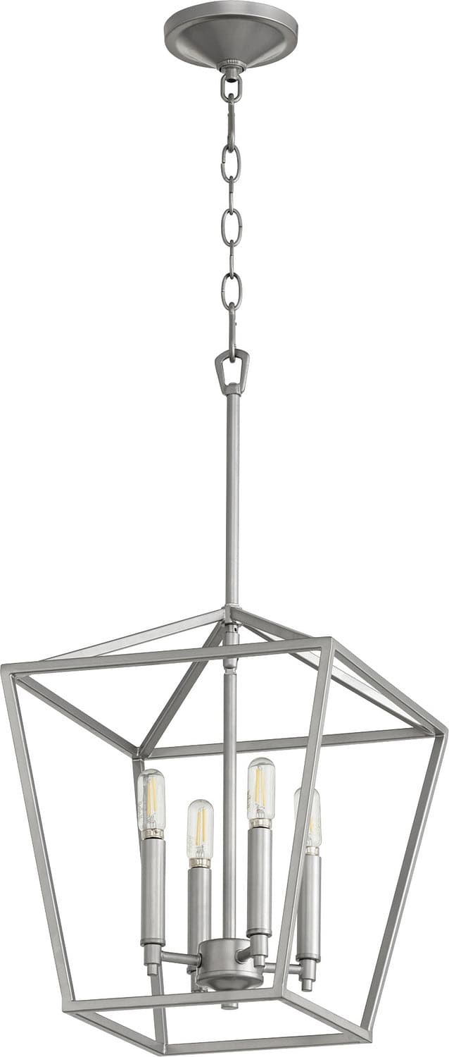 Quorum - 604-4-64 - Four Light Entry Pendant - Gabriel - Classic Nickel