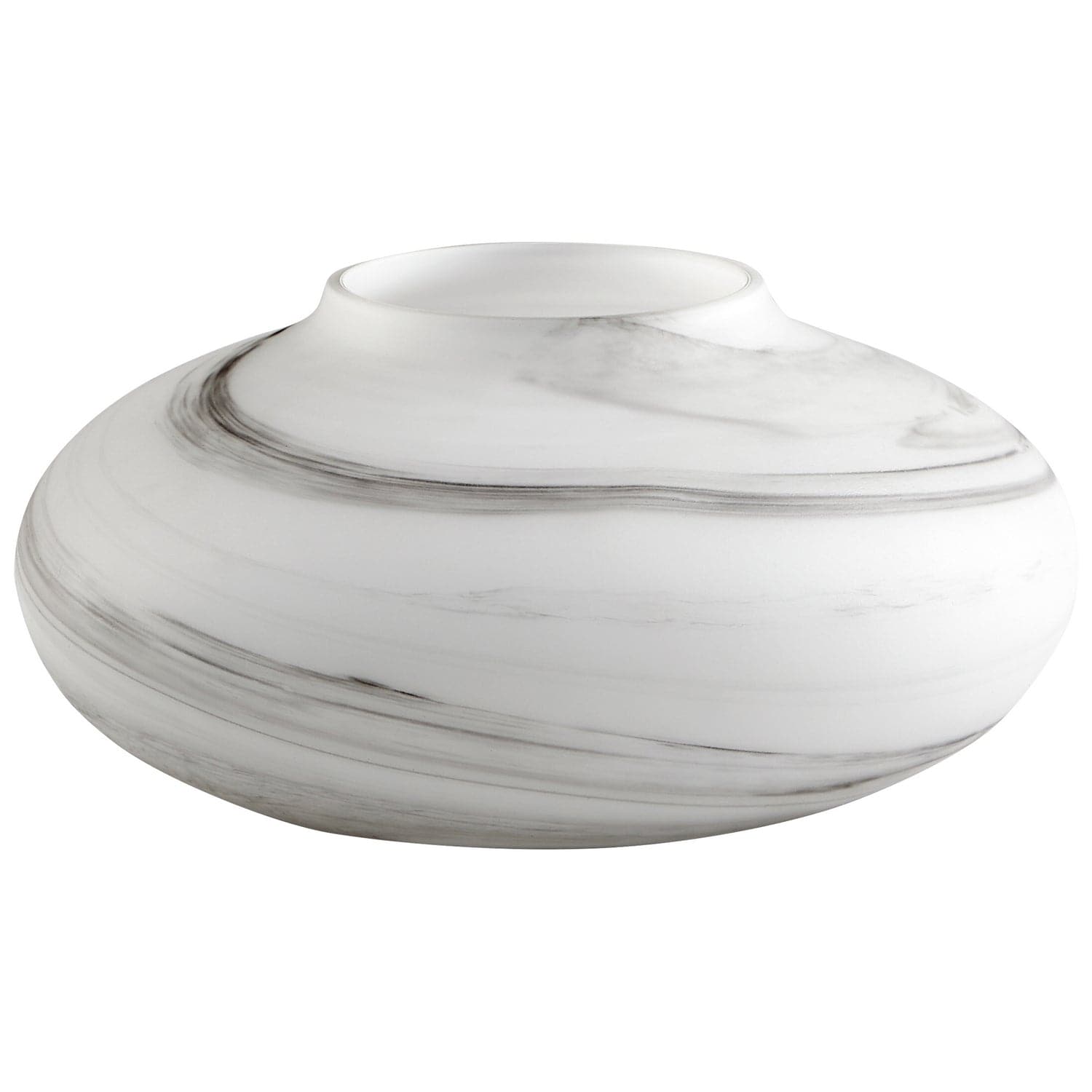 Cyan - 10467 - Vase - White And Black Swirl