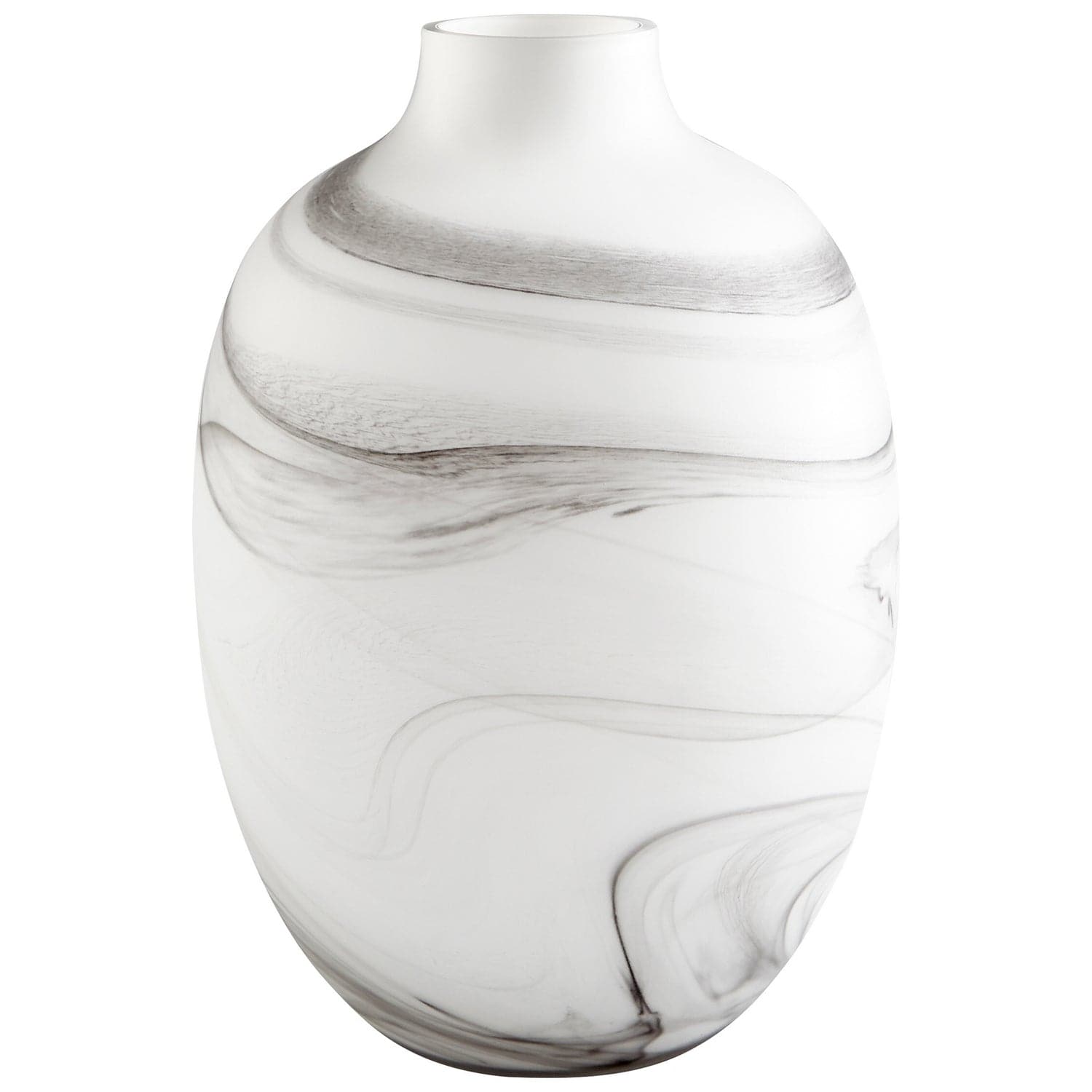 Cyan - 10469 - Vase - White And Black Swirl