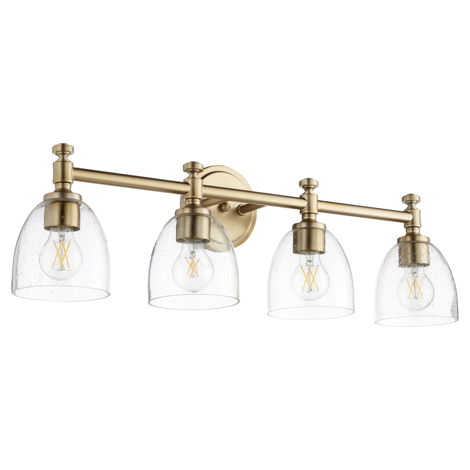 Quorum - 5122-4-280 - Four Light Vanity - Rossington - Aged Brass w/ Clear/Seeded