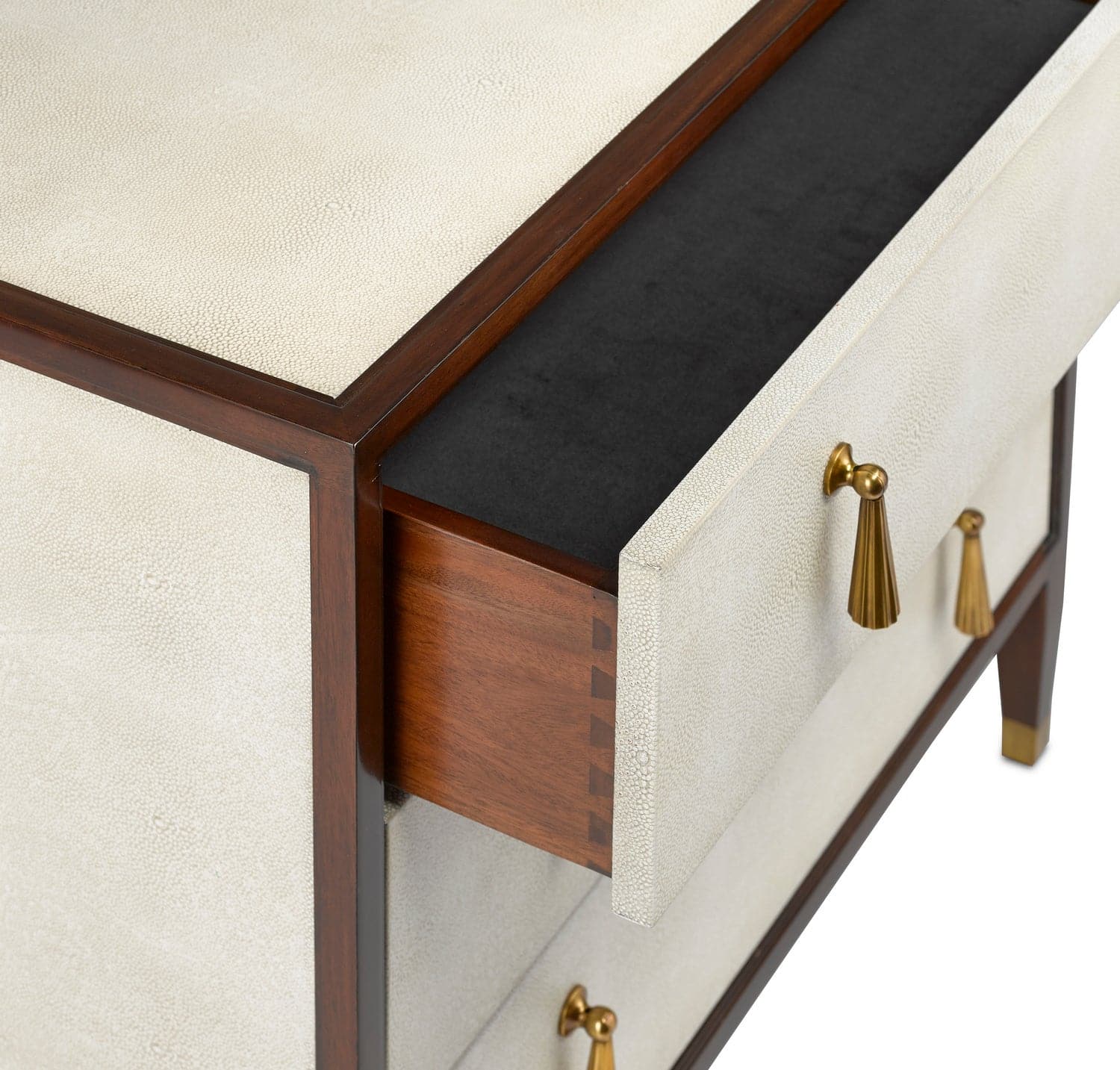 Chest from the Evie collection in Ivory/Dark Walnut/Brass finish