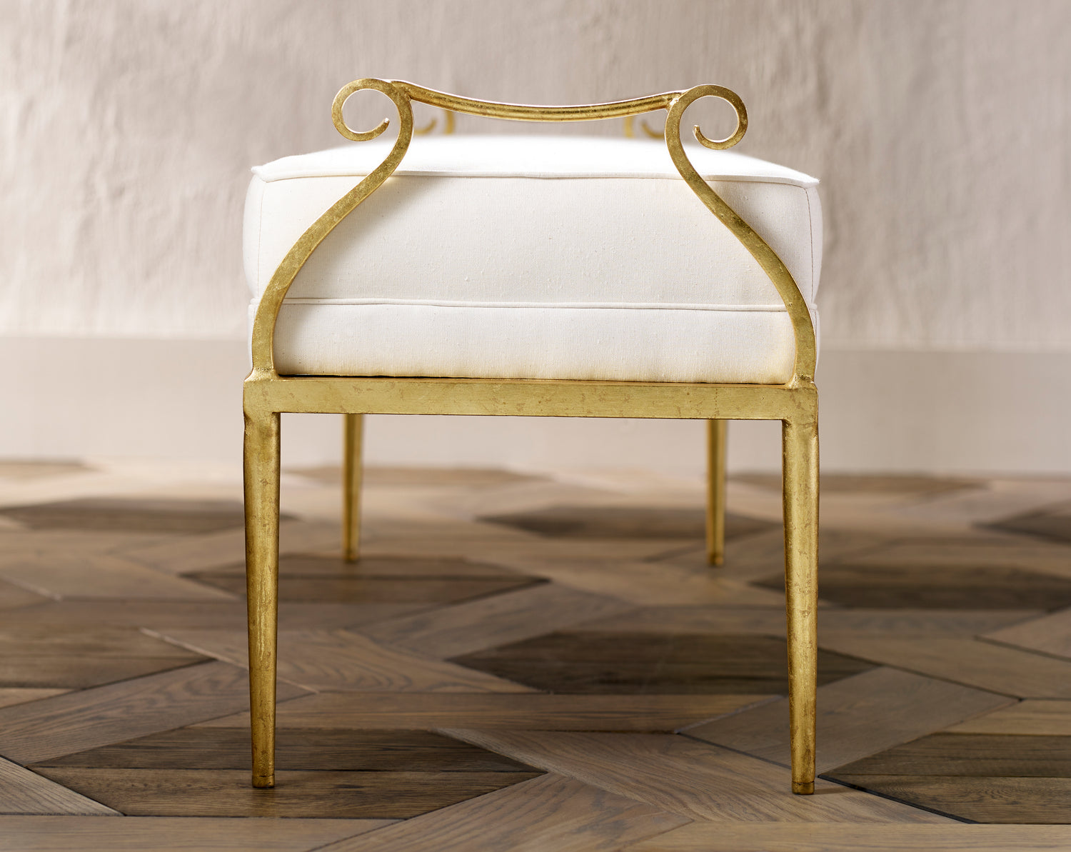 Ottoman from the Genevieve collection in Grecian Gold finish
