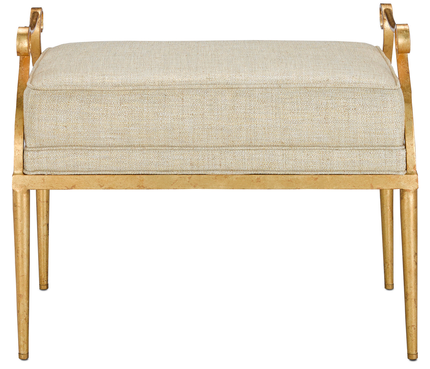 Ottoman from the Genevieve collection in Grecian Gold finish