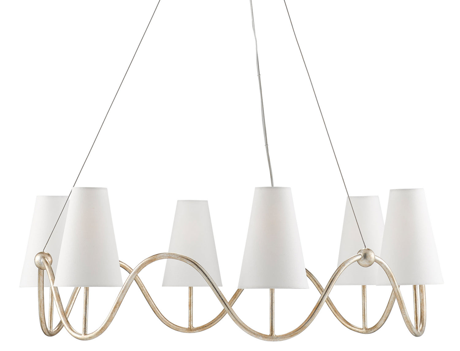 Six Light Chandelier from the Kadir collection in Silver Granello finish