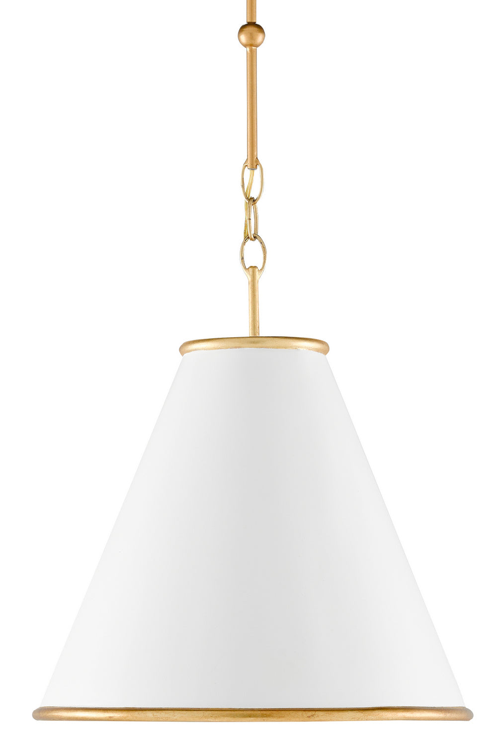 One Light Pendant from the Pierrepont collection in Painted Gesso White/Contemporary Gold Leaf/Painted Gold finish