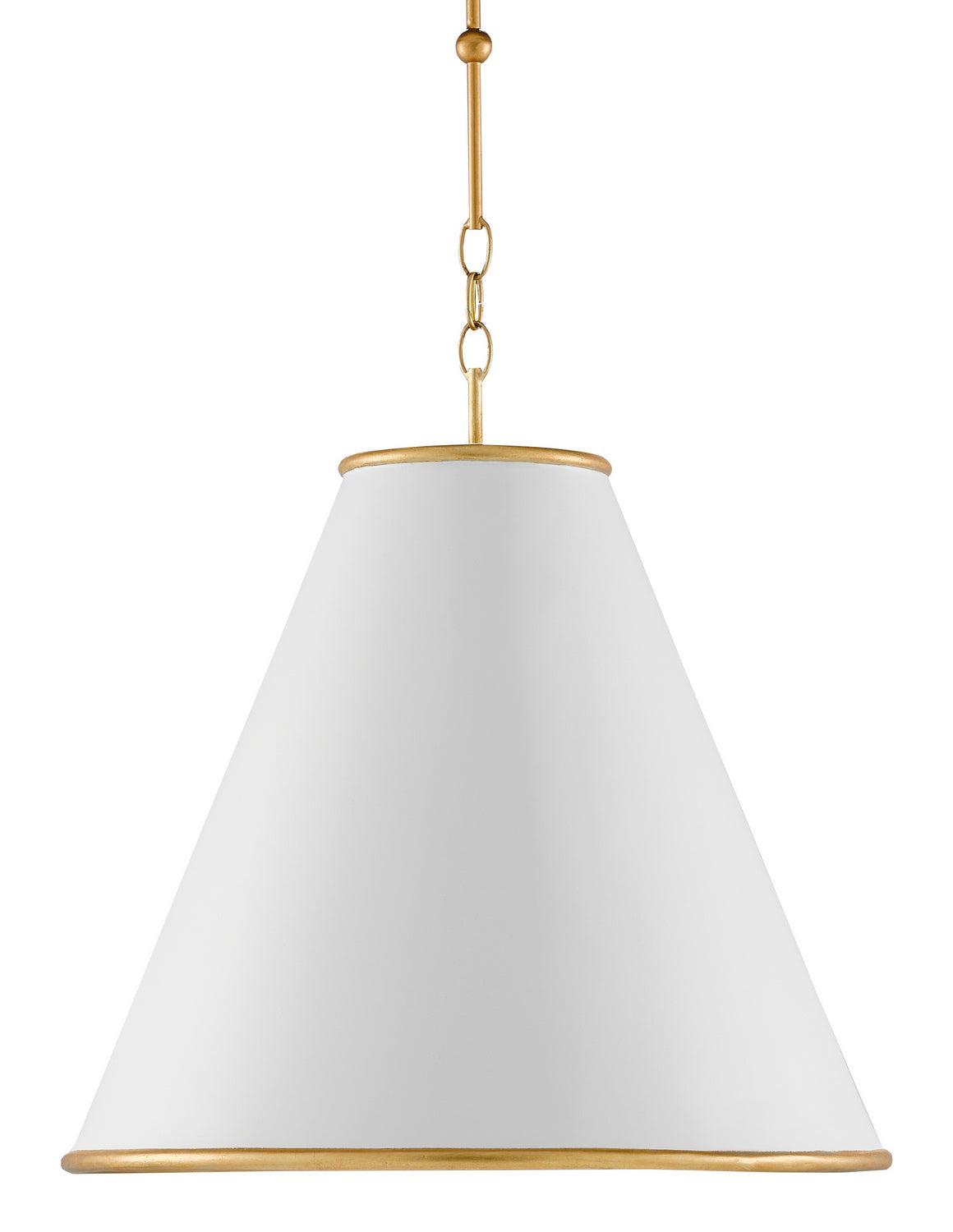 One Light Pendant from the Pierrepont collection in Painted Gesso White/Contemporary Gold Leaf/Painted Gold finish