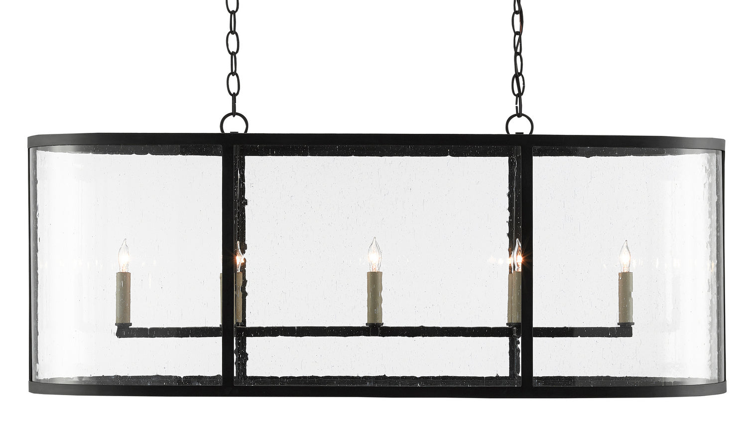 Eight Light Chandelier from the Argand collection in Antique Black finish