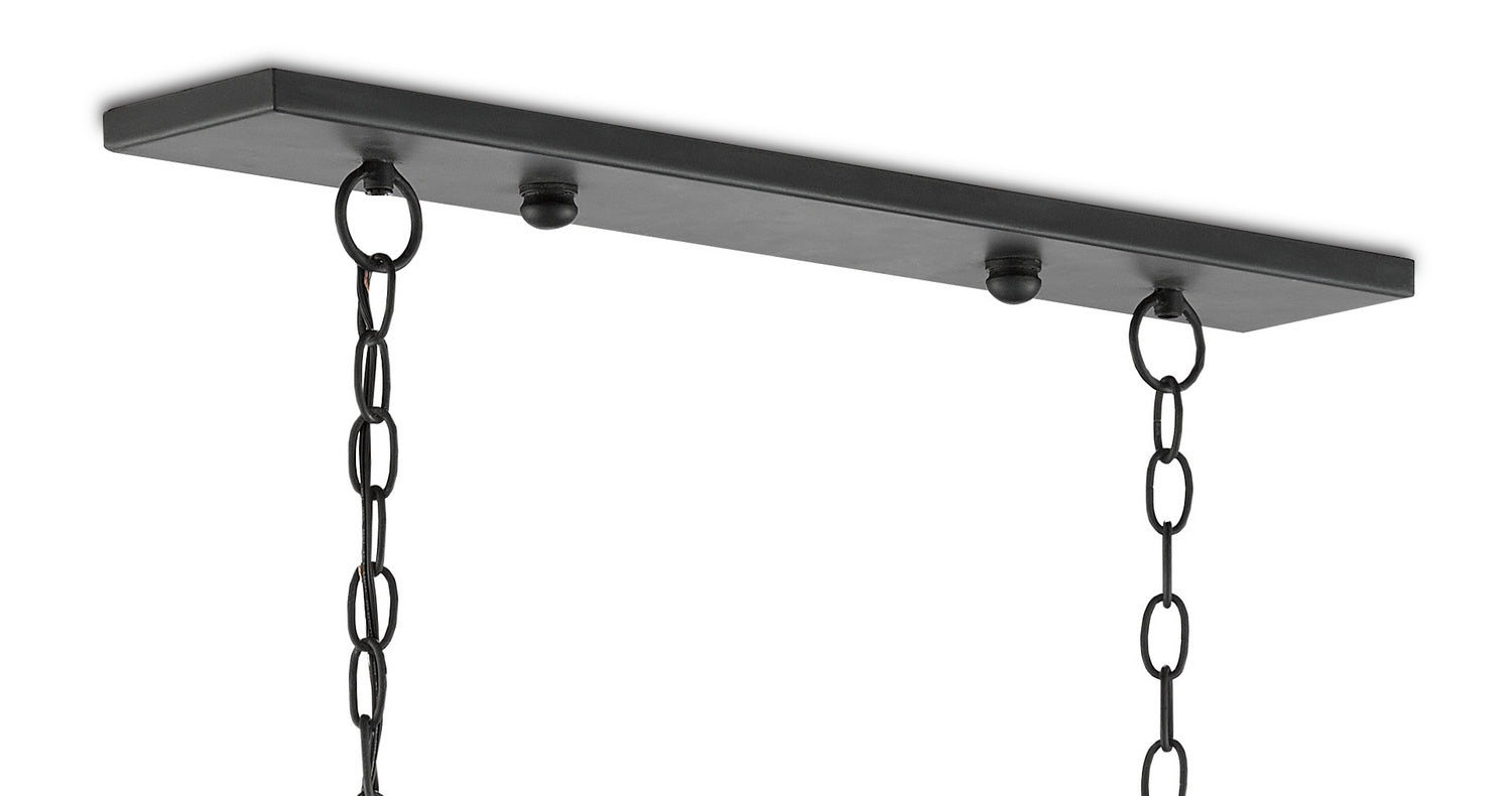 Eight Light Chandelier from the Argand collection in Antique Black finish