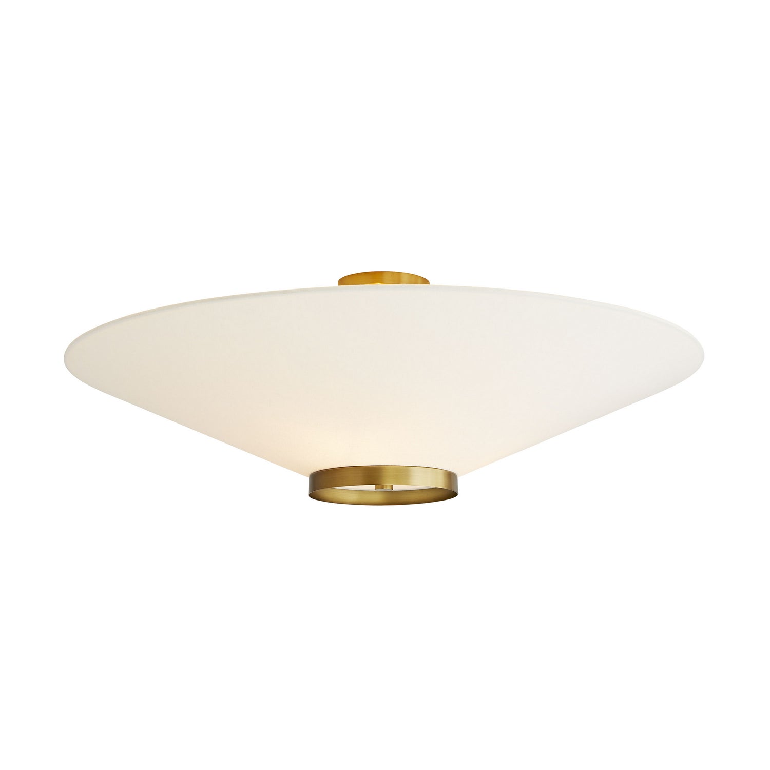 Three Light Flush Mount from the Decker collection in Antique Brass finish