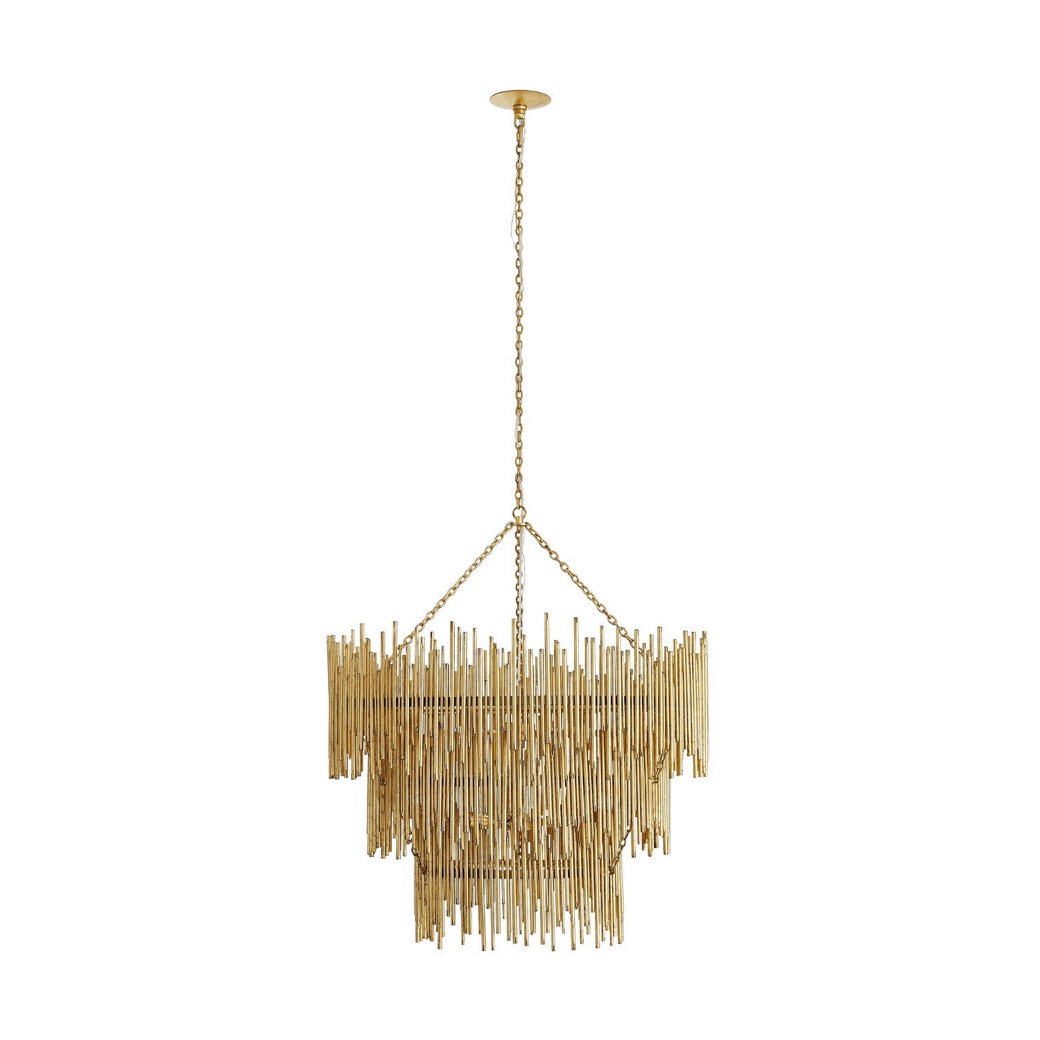 12 Light Chandelier from the Prescott collection in Gold Leaf finish