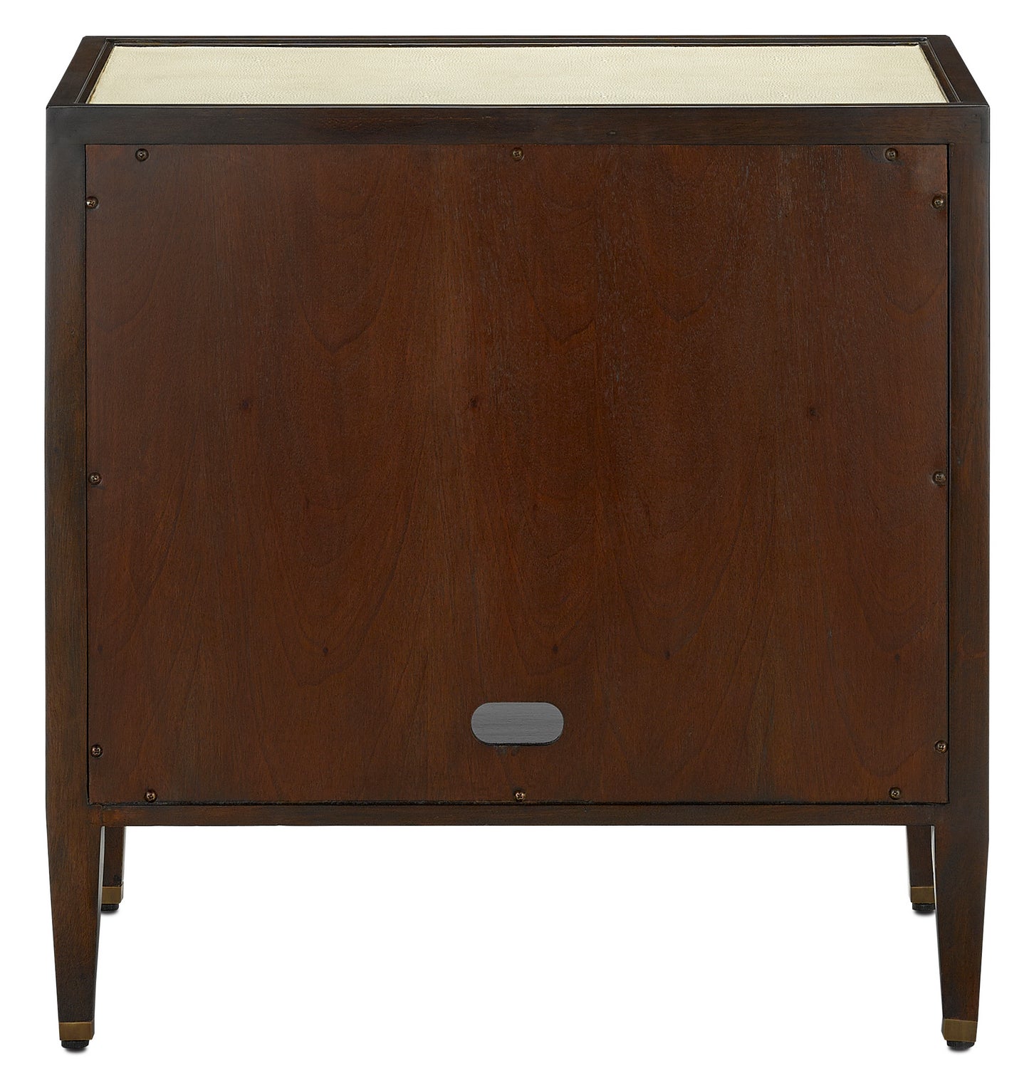 Nightstand from the Evie collection in Ivory/Dark Walnut/Brass finish