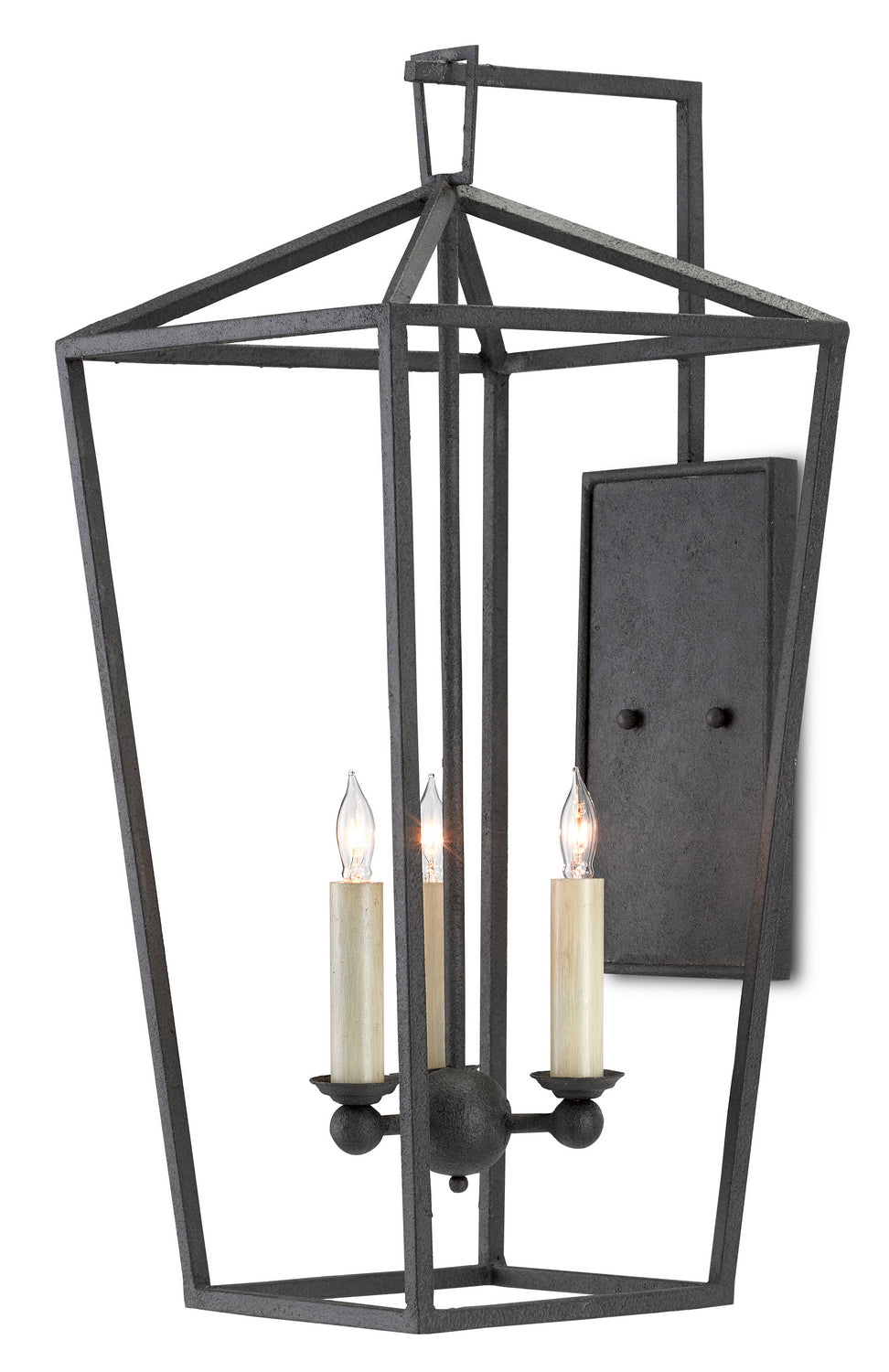 Three Light Wall Sconce from the Denison collection in Molé Black finish