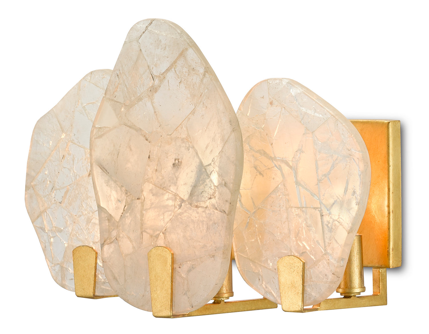 Three Light Wall Sconce from the Nightfall collection in Contemporary Gold Leaf/Smoky Quartz finish