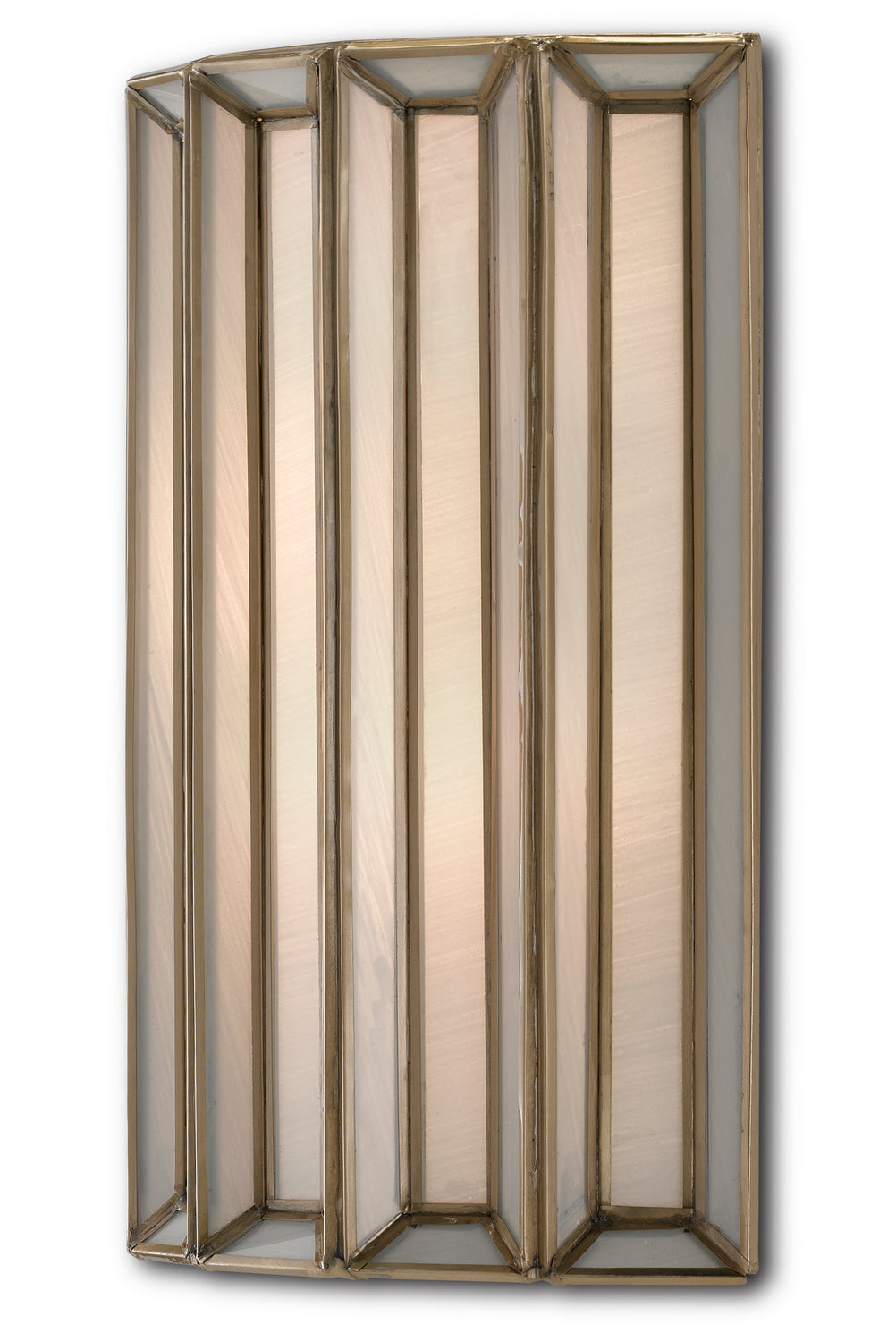 One Light Wall Sconce from the Daze collection in Antique Brass/White finish
