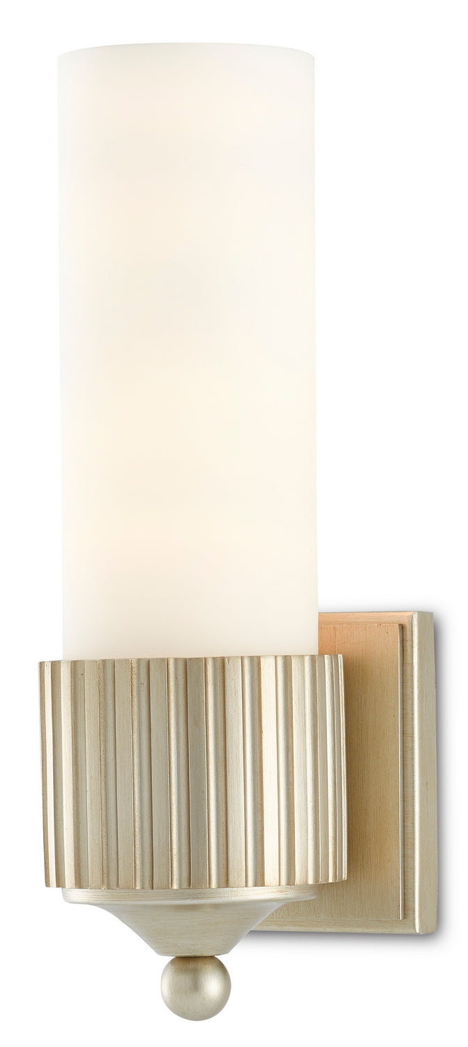 One Light Wall Sconce from the Barry Goralnick collection in Silver Leaf/Frosted Glass finish