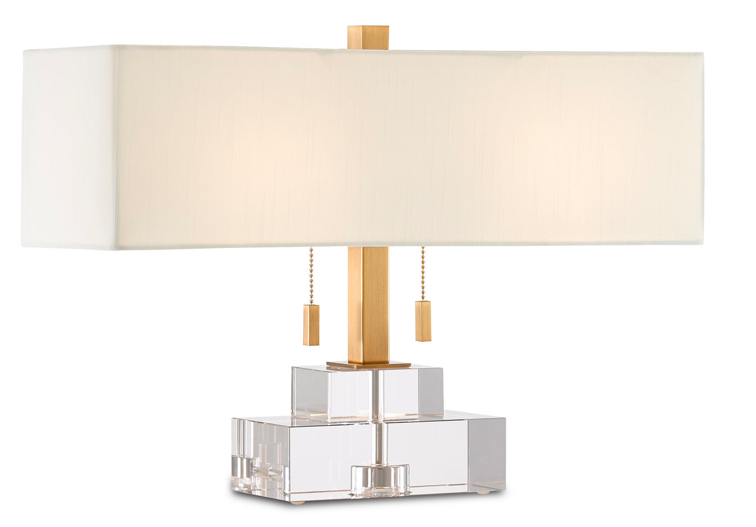 Two Light Table Lamp from the Chiara collection in Clear/Antique Brass finish