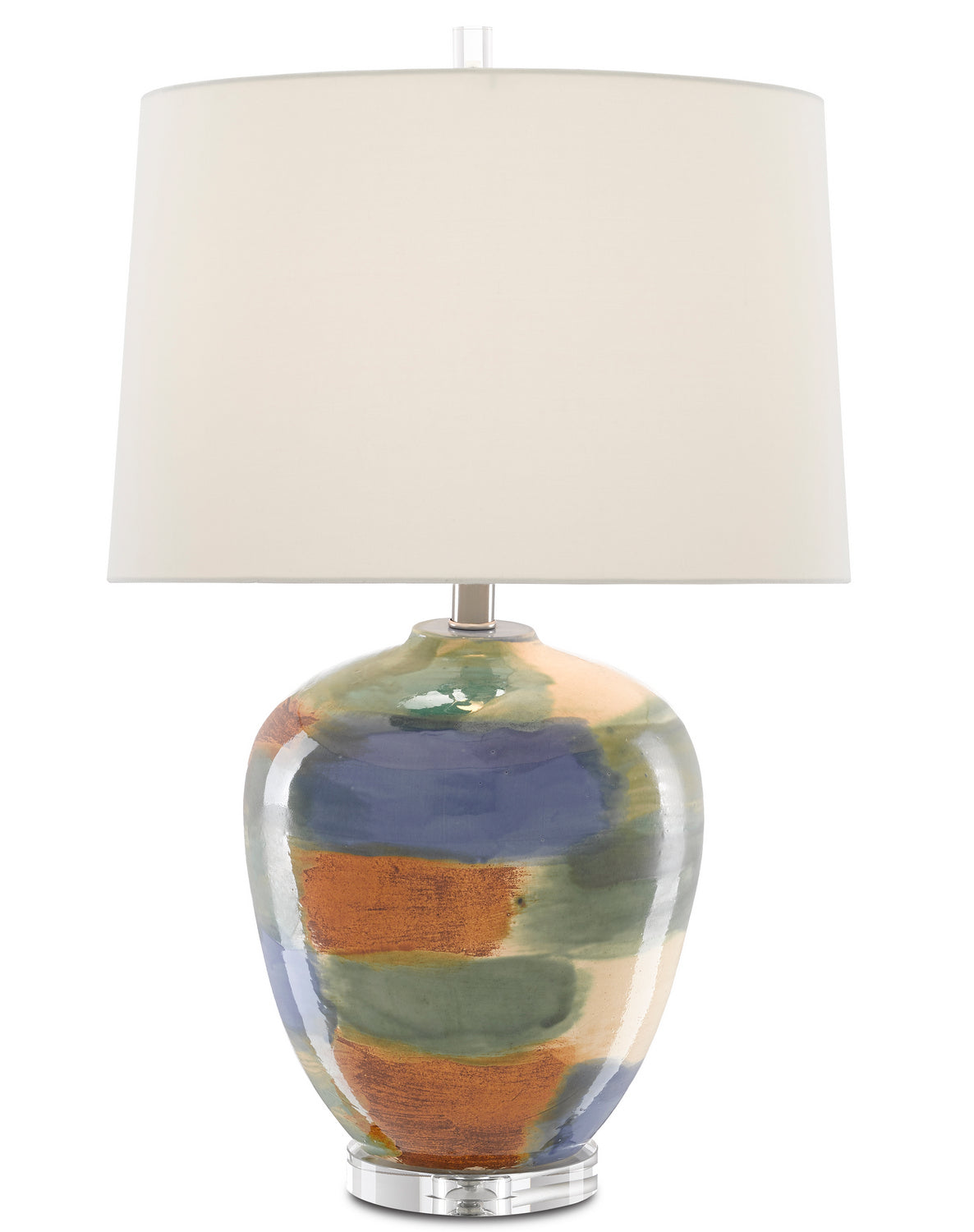 One Light Table Lamp from the Rainbow collection in Blue/Green/Sand/Rust/Clear finish