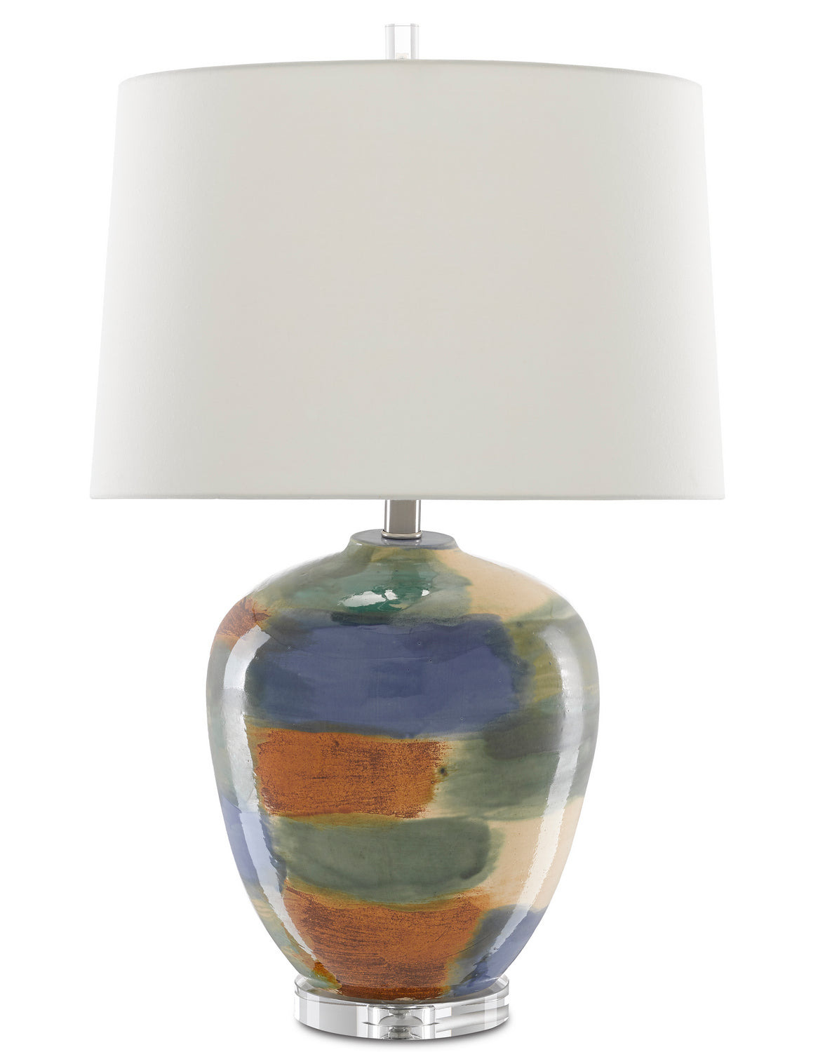 One Light Table Lamp from the Rainbow collection in Blue/Green/Sand/Rust/Clear finish