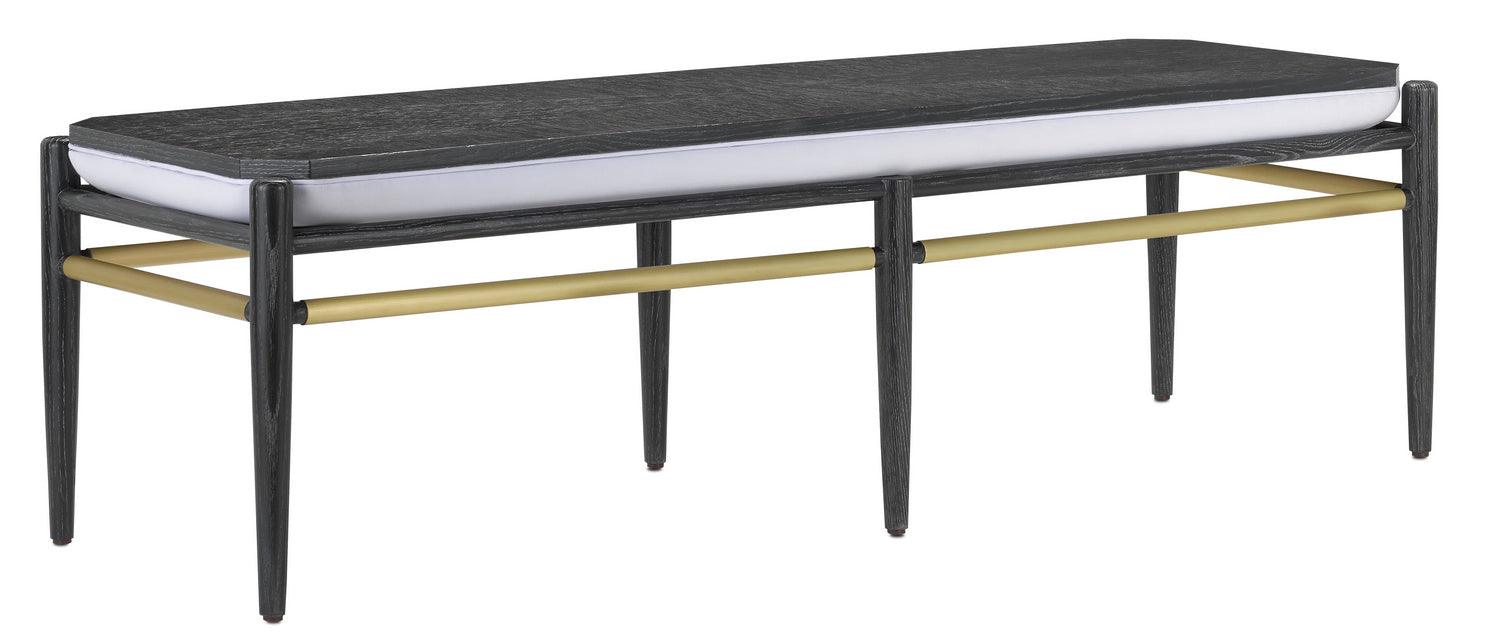 Bench from the Visby collection in Cerused Black/Brushed Brass finish