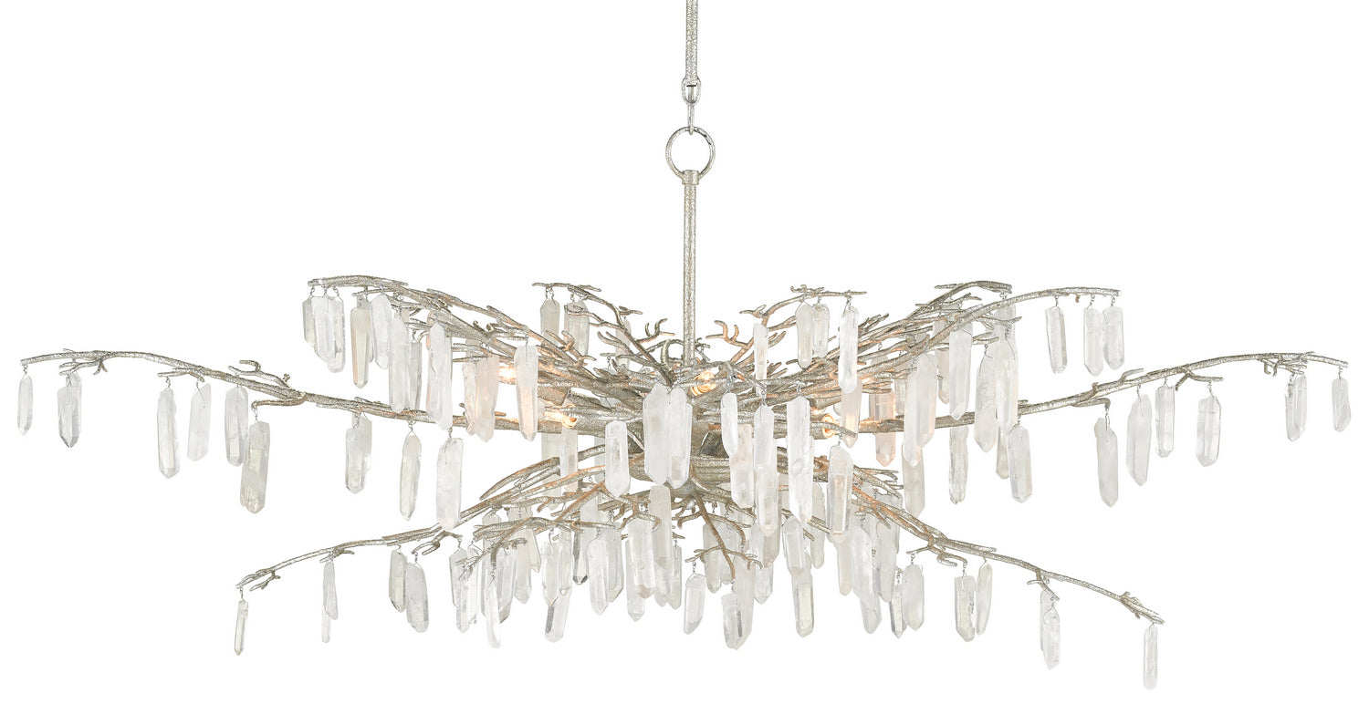 Eight Light Chandelier from the Aviva Stanoff collection in Textured Silver/Natural finish