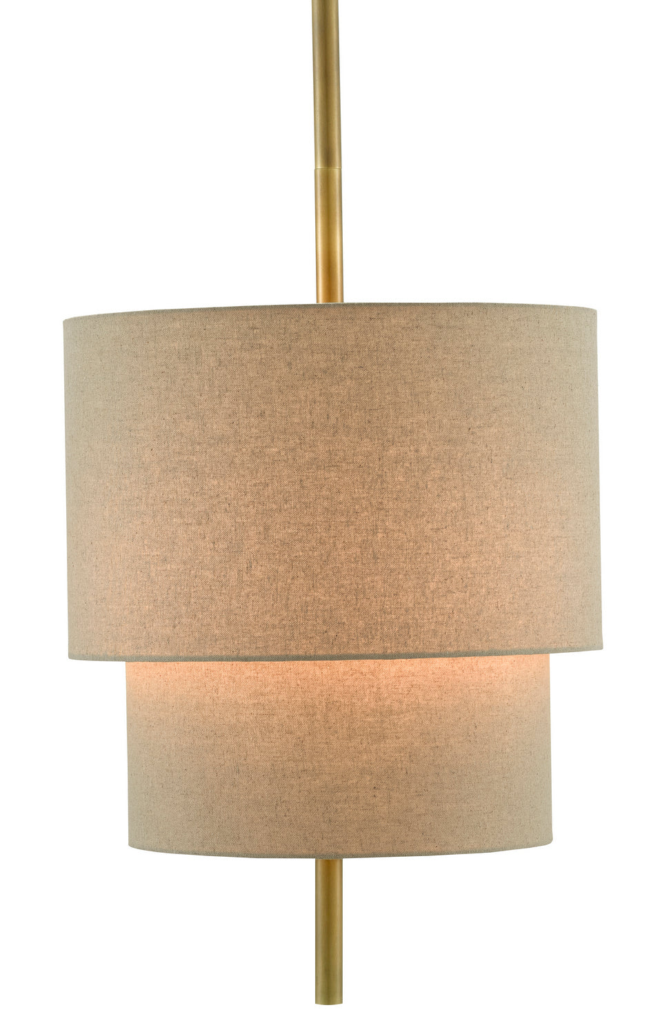 Three Light Chandelier from the Combermere collection in Antique Brass/Linen finish