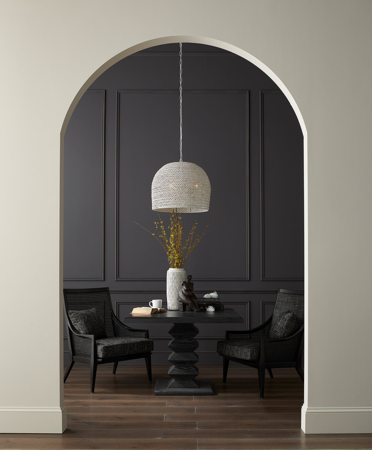 Three Light Chandelier from the Piero collection in White finish